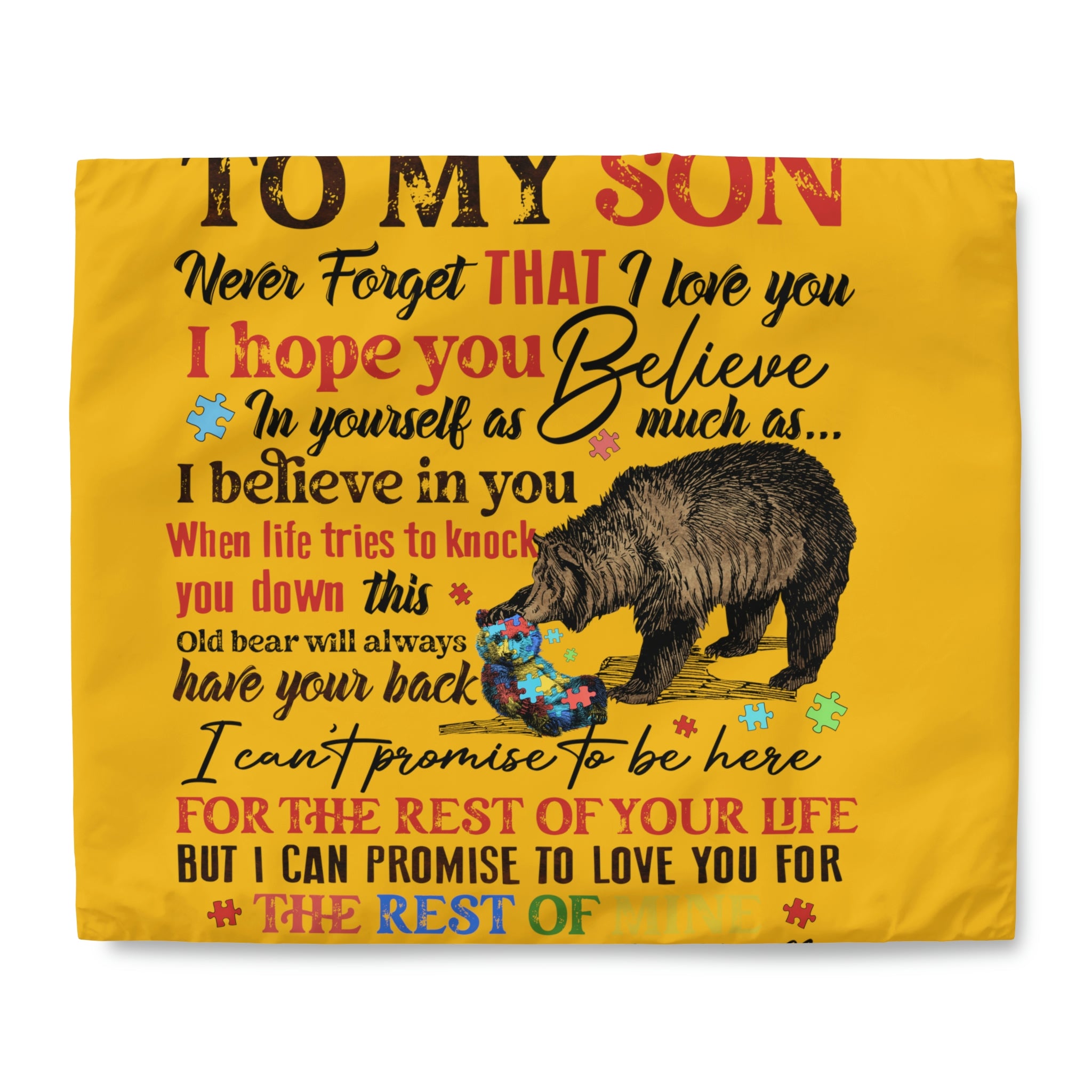 To My Son Duvet Cover Blanket