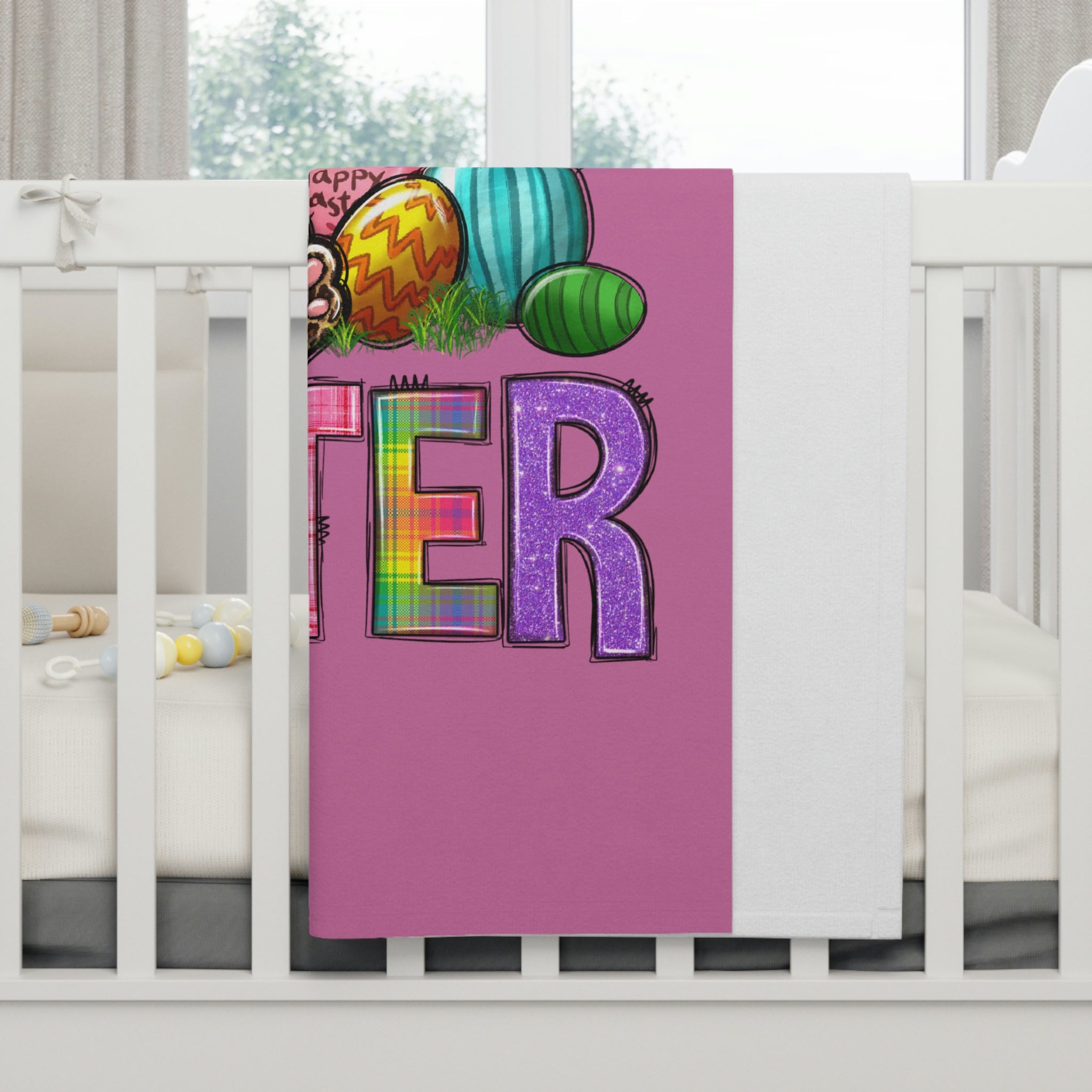 For Girls 1st Easter Soft Fleece Baby Blanket
