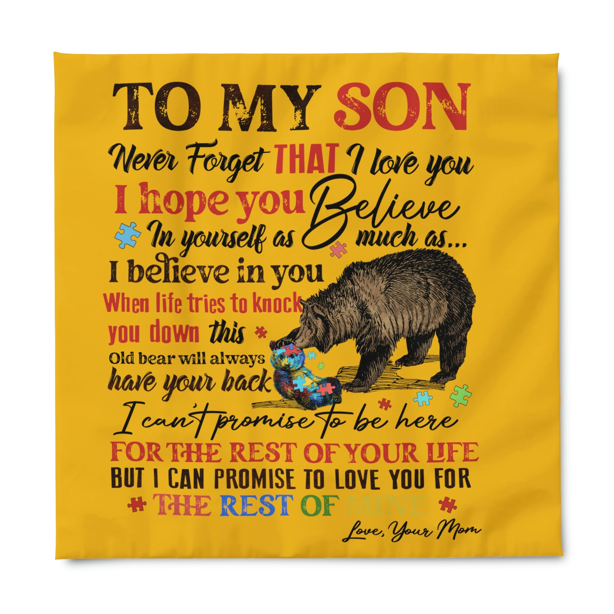 To My Son Duvet Cover Blanket