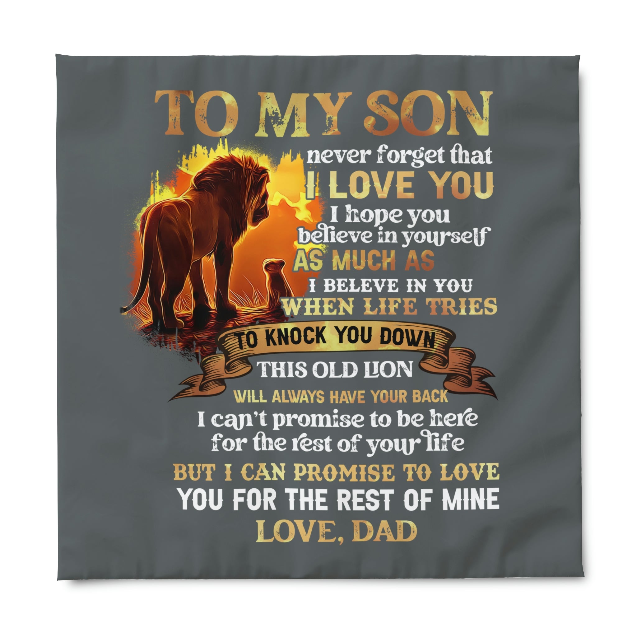 To My Son Love Dad Duvet Cover Blanket