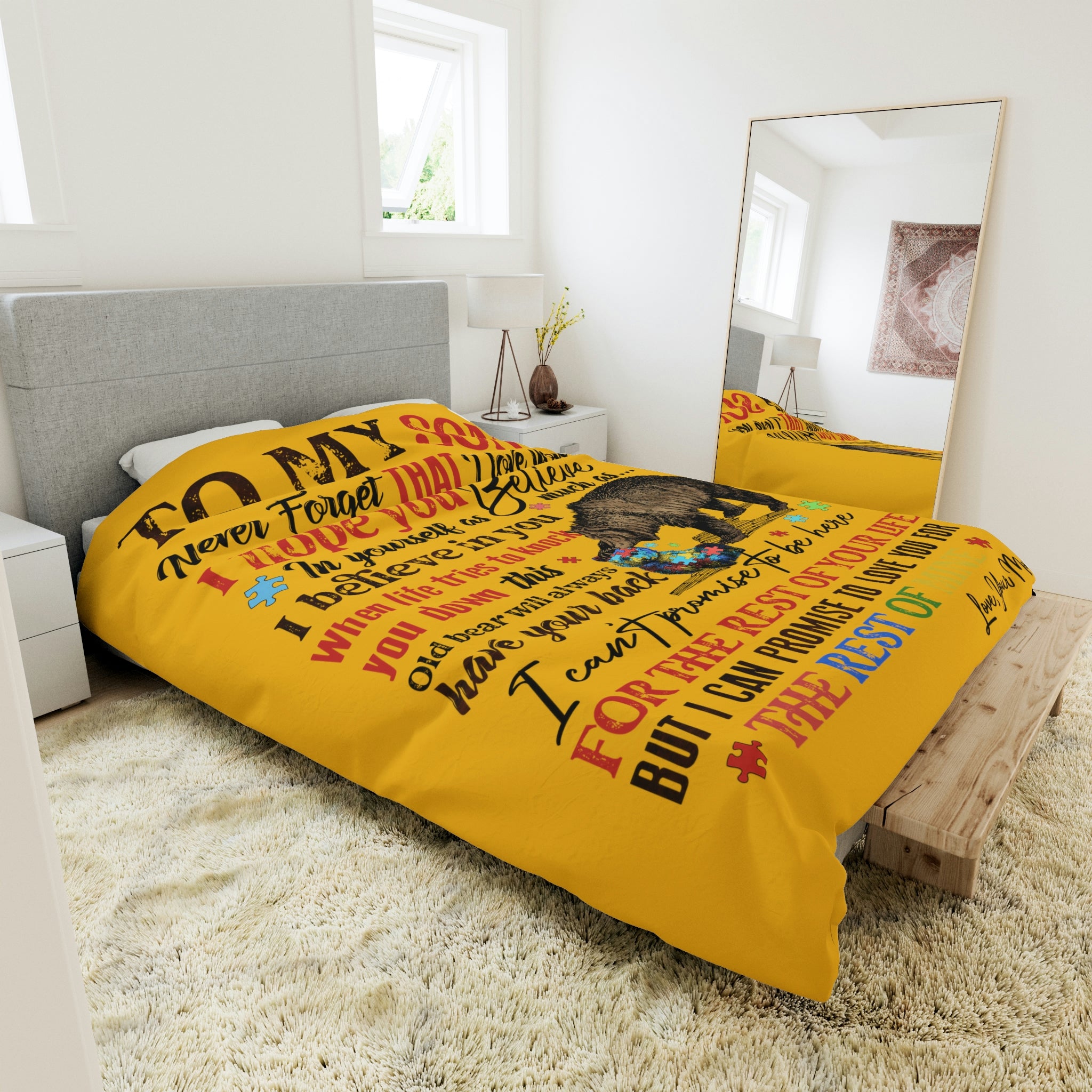 To My Son Duvet Cover Blanket