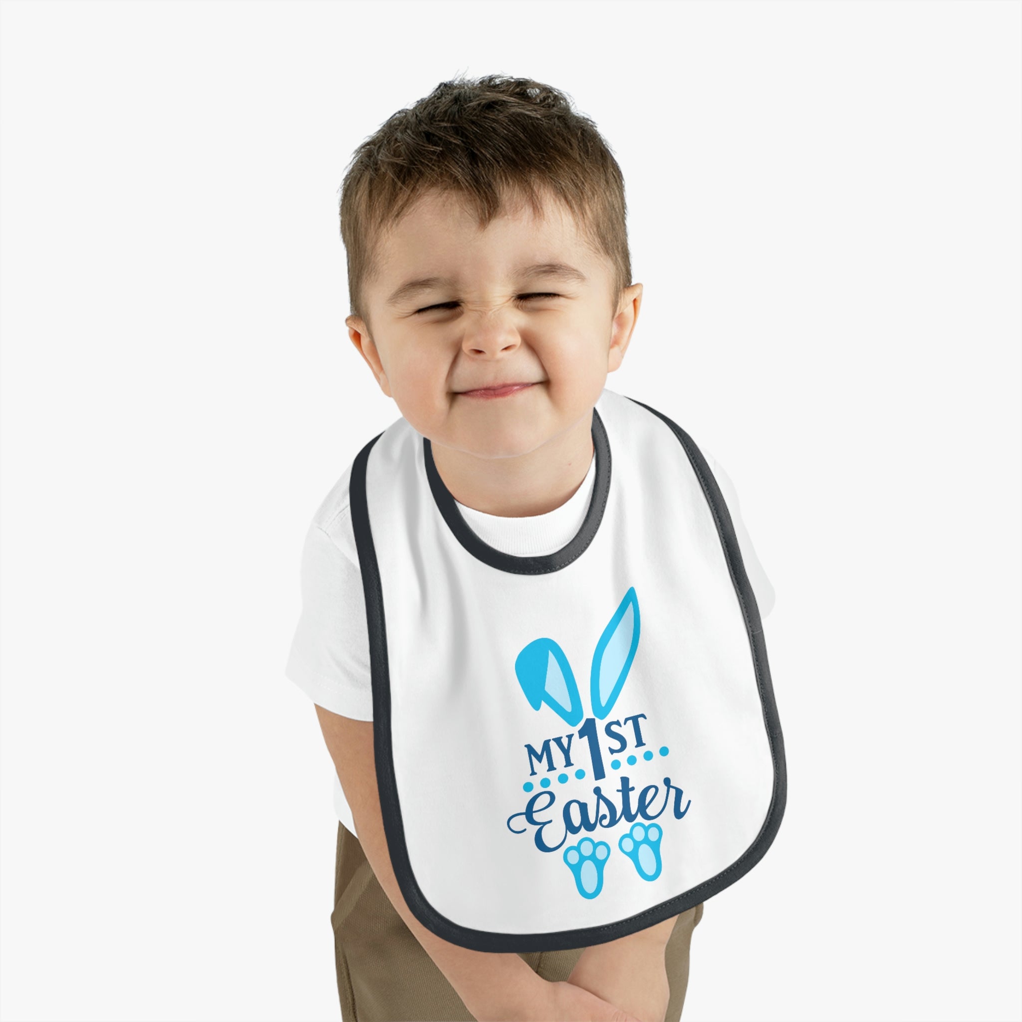 Baby Contrast Trim Jersey Bib