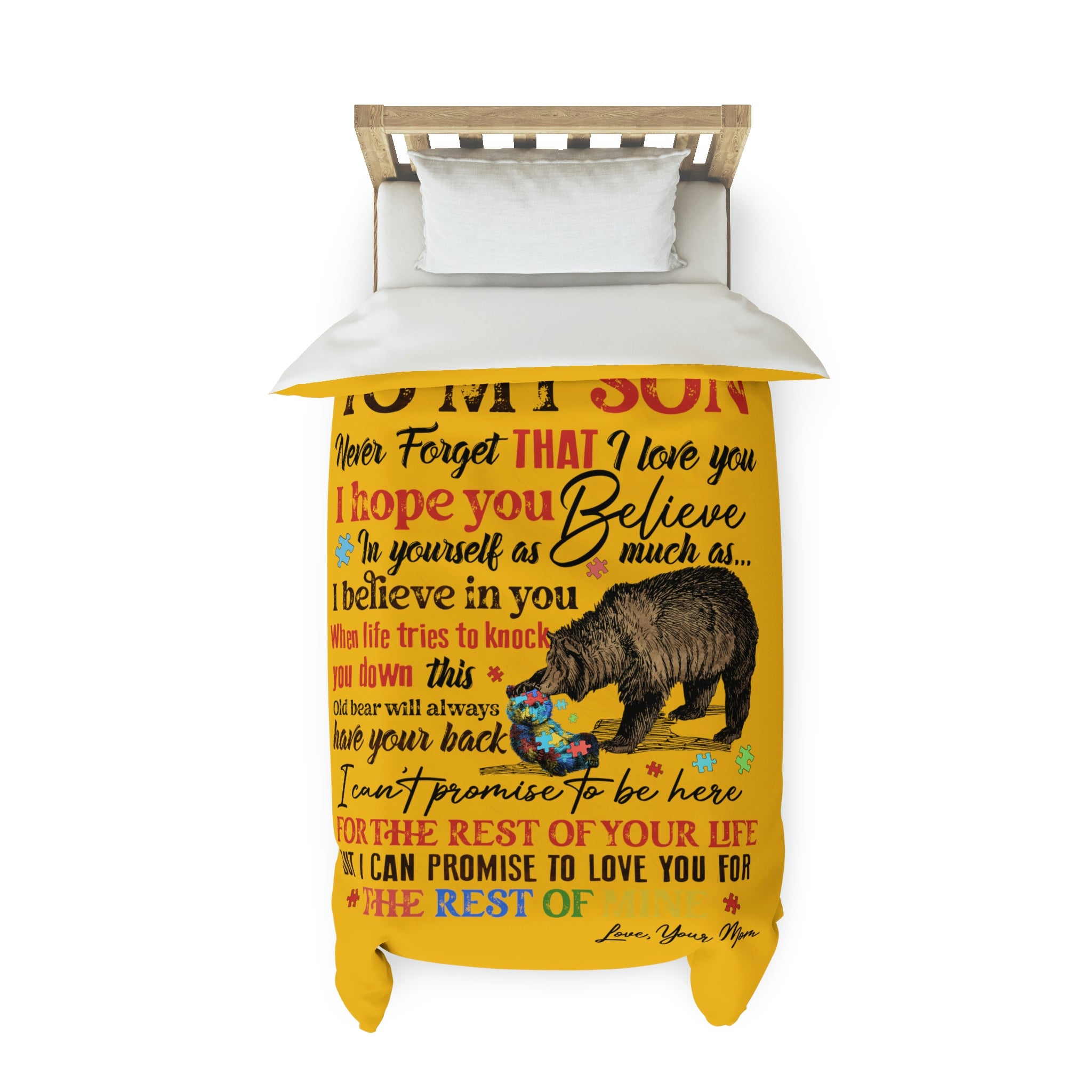 To My Son Duvet Cover Blanket