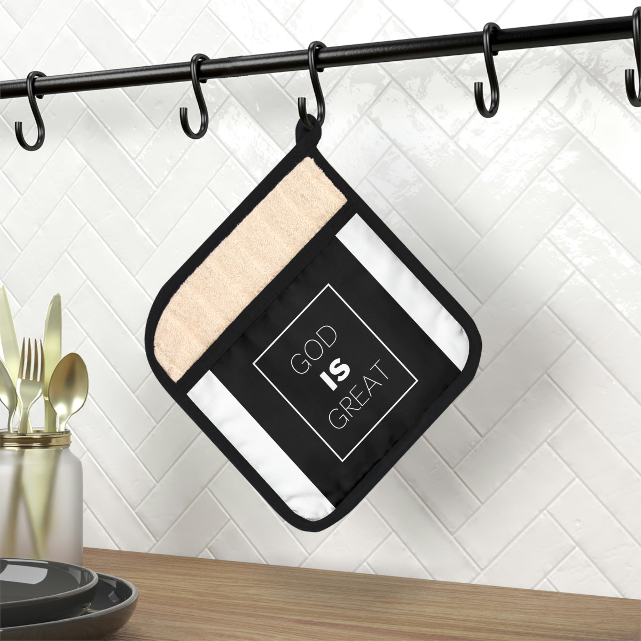 God is Great Pot Holder with Pocket