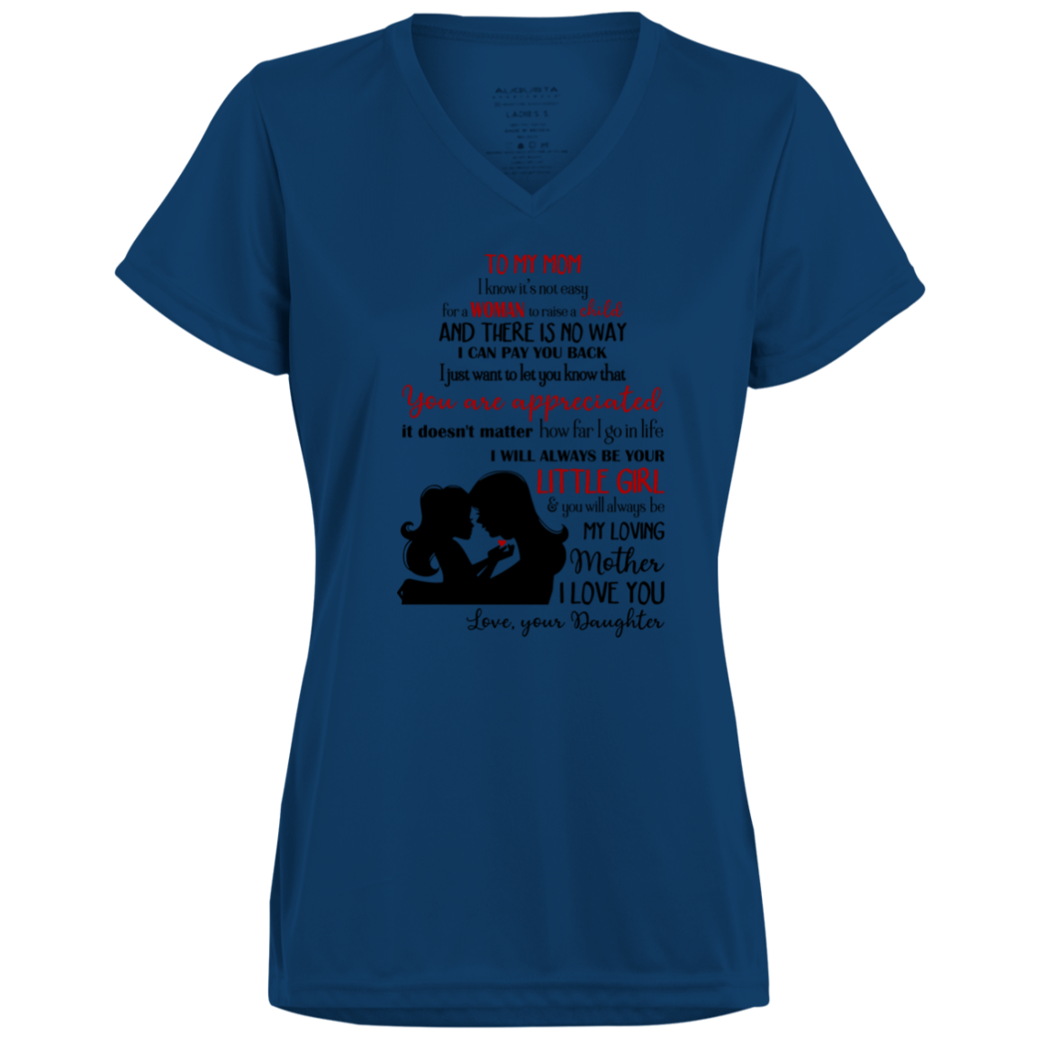 Love Your Little Girl 1790 Ladies’ Moisture-Wicking V-Neck Tee