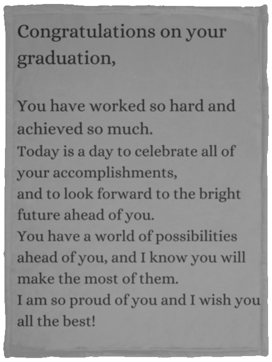 For Your Graduations VPS Cozy Plush Fleece Blanket - 30x40