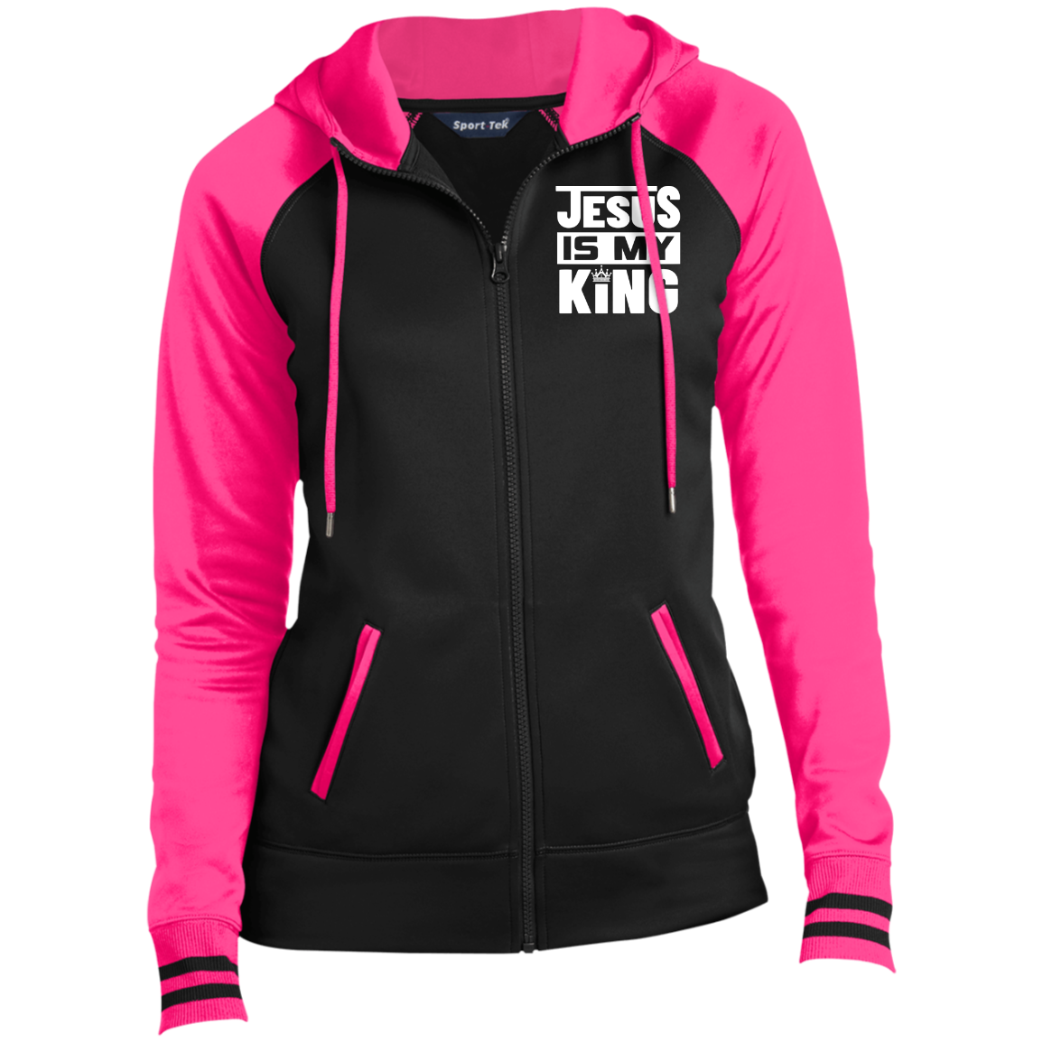 Jesus Is My King LST236 Ladies' Sport-Wick® Full-Zip Hooded Jacket