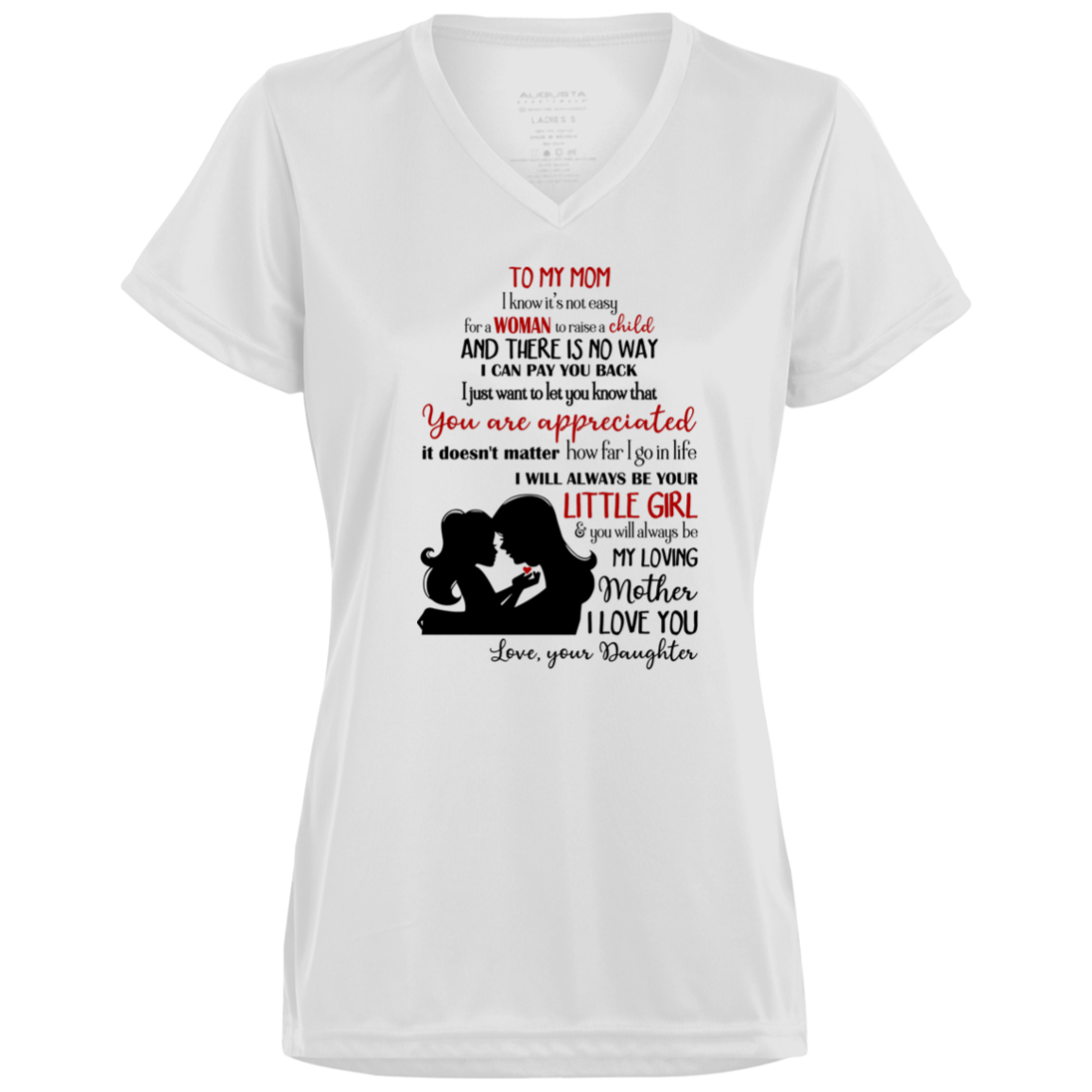 Love Your Little Girl 1790 Ladies’ Moisture-Wicking V-Neck Tee