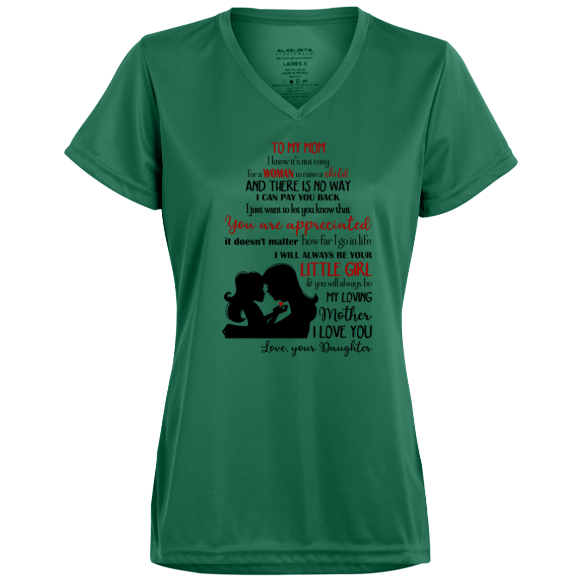 Love Your Little Girl 1790 Ladies’ Moisture-Wicking V-Neck Tee