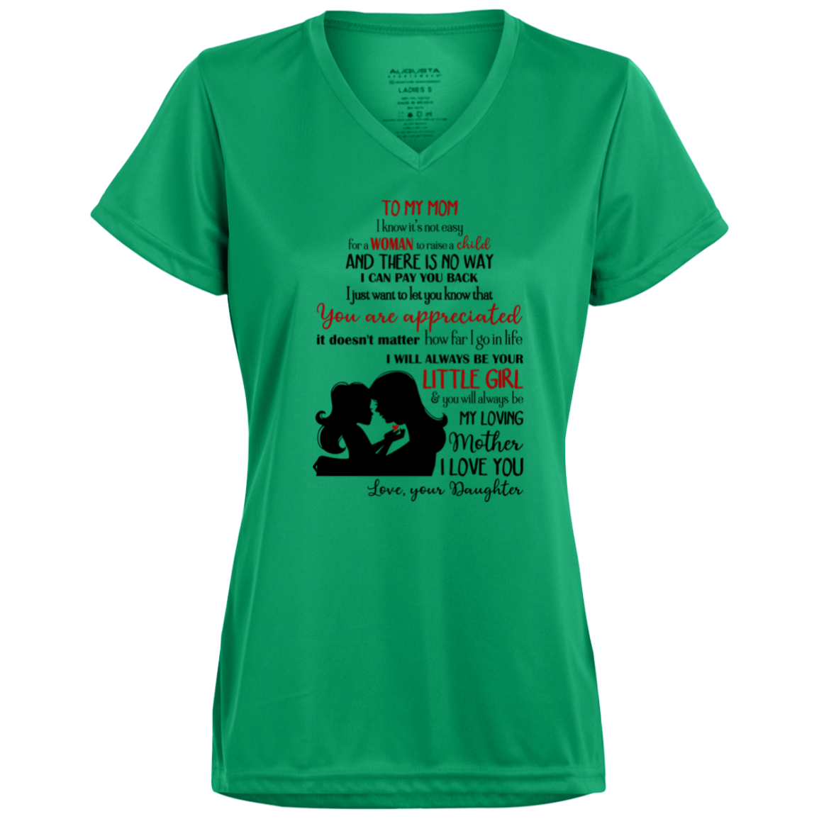 Love Your Little Girl 1790 Ladies’ Moisture-Wicking V-Neck Tee
