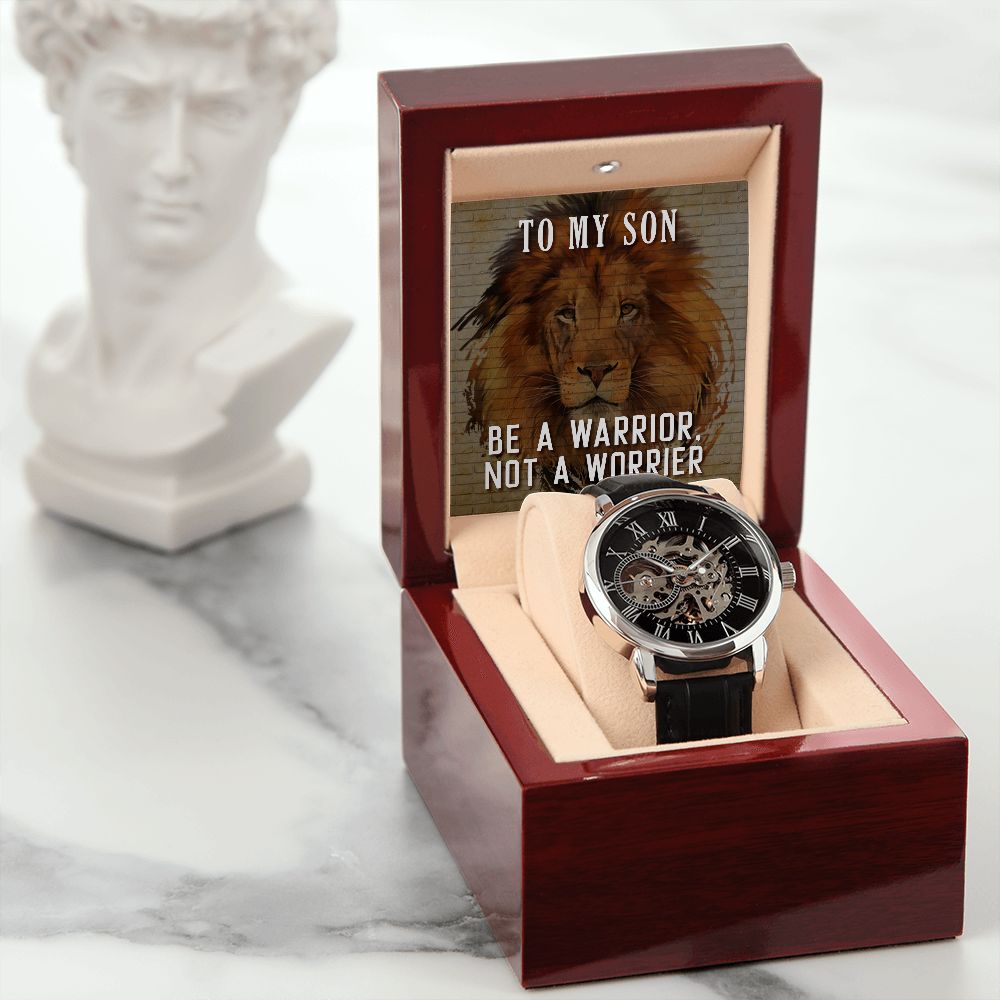 To My Son Men's Openwork Watch