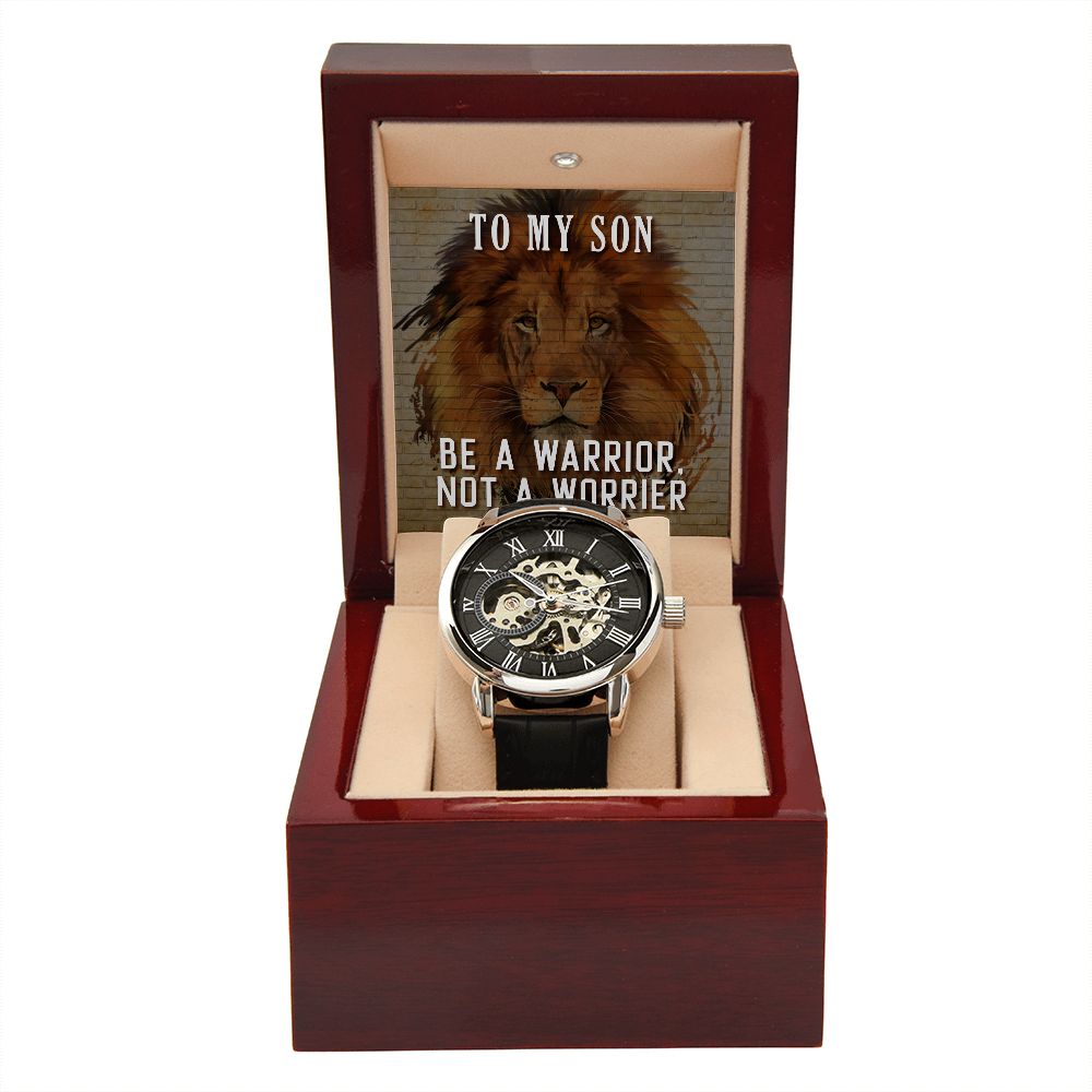 To My Son Men's Openwork Watch