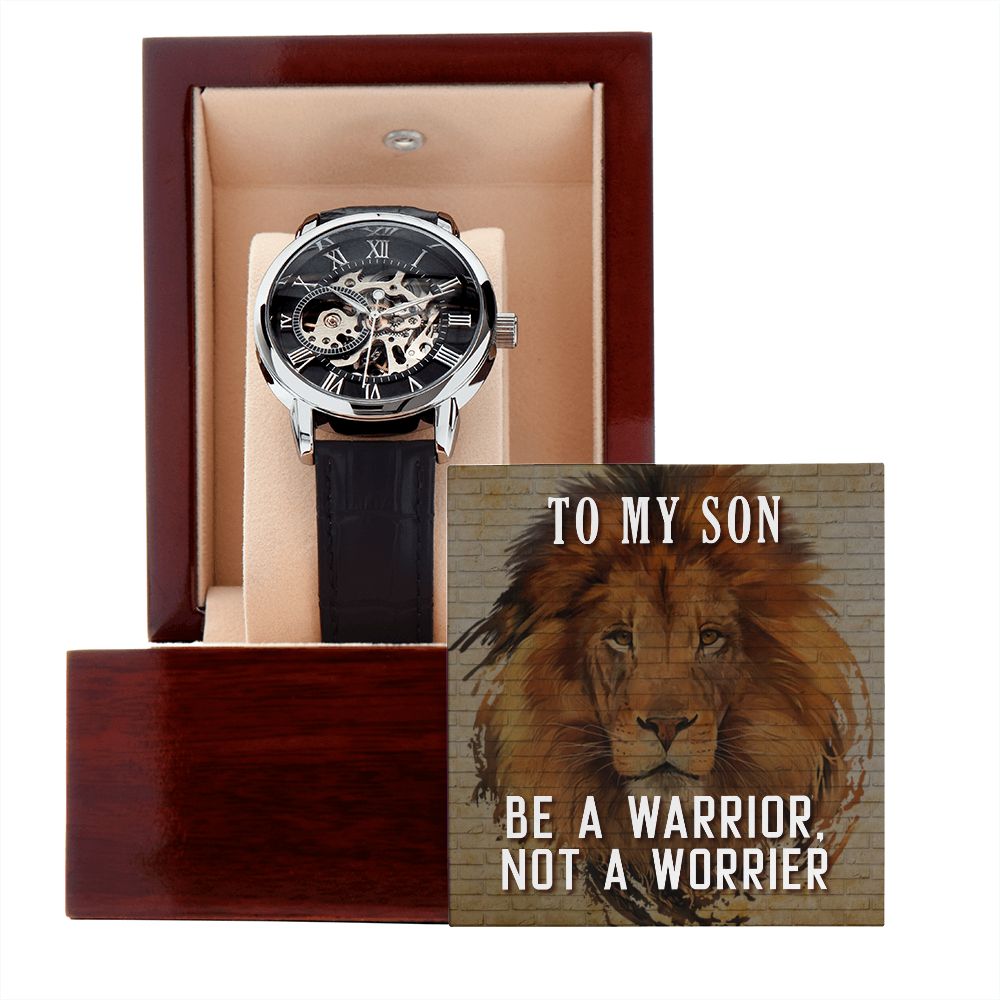 To My Son Men's Openwork Watch