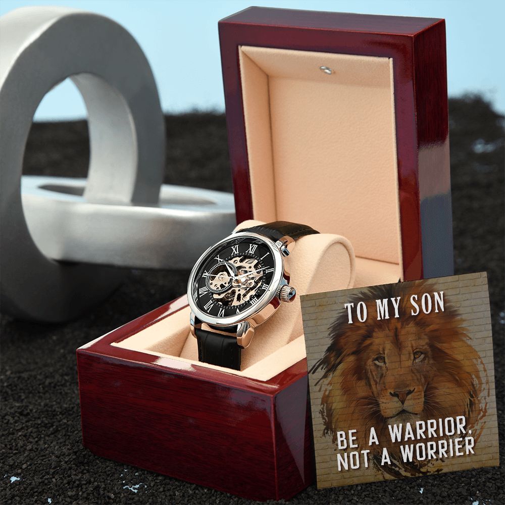 To My Son Men's Openwork Watch