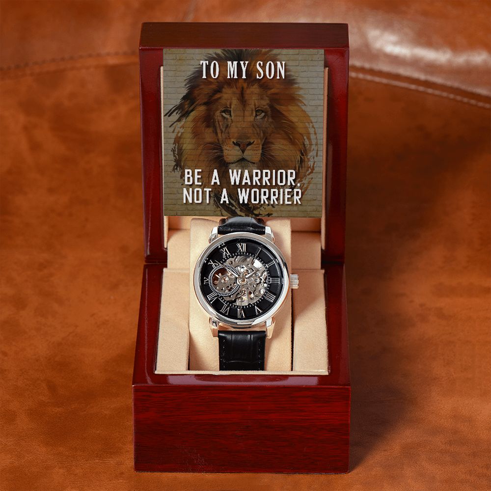 To My Son Men's Openwork Watch