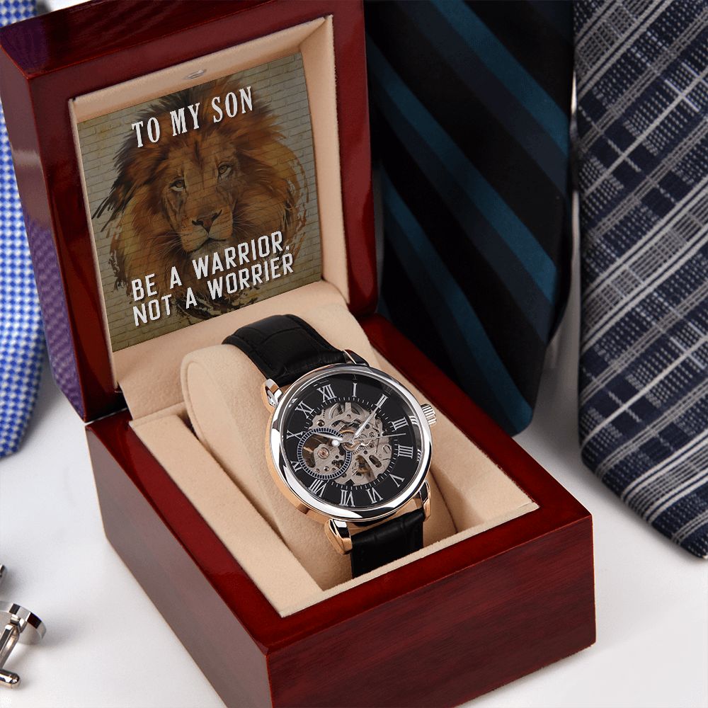 To My Son Men's Openwork Watch