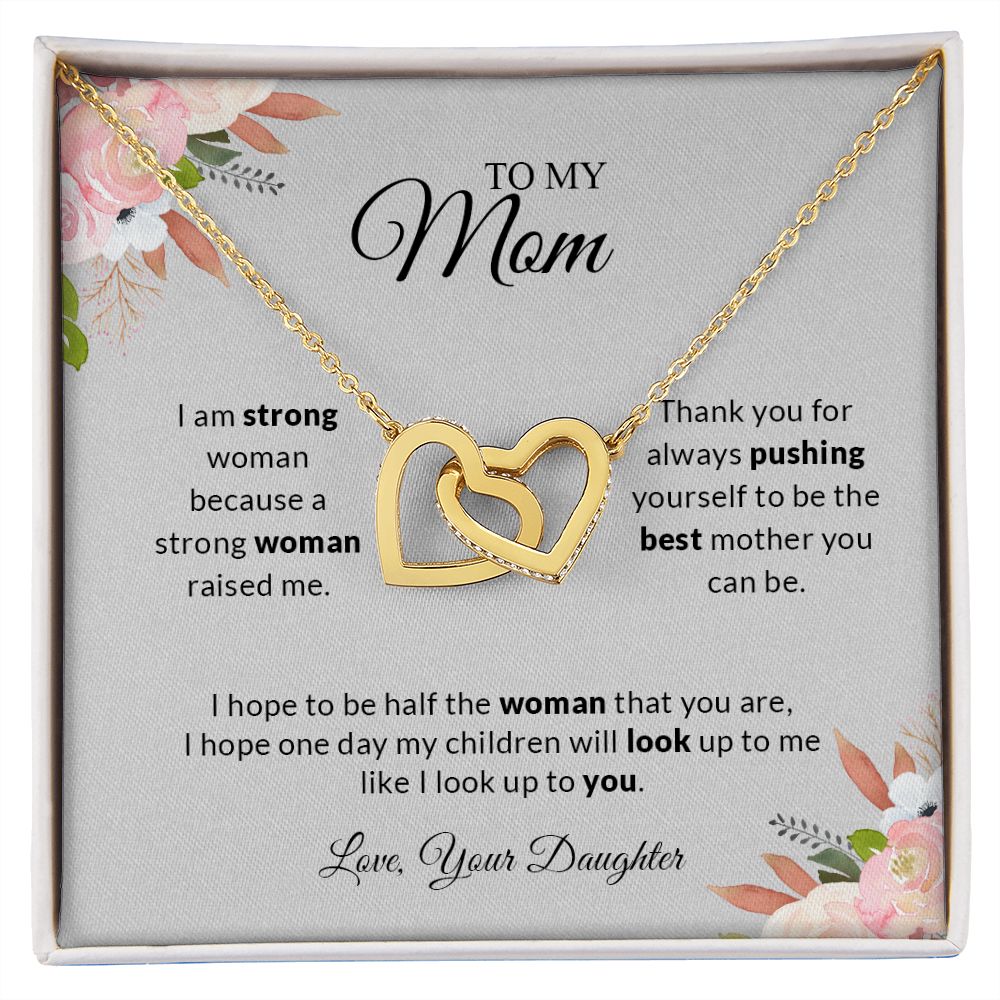 To My Mom | I Love You - Interlocking Hearts Necklace