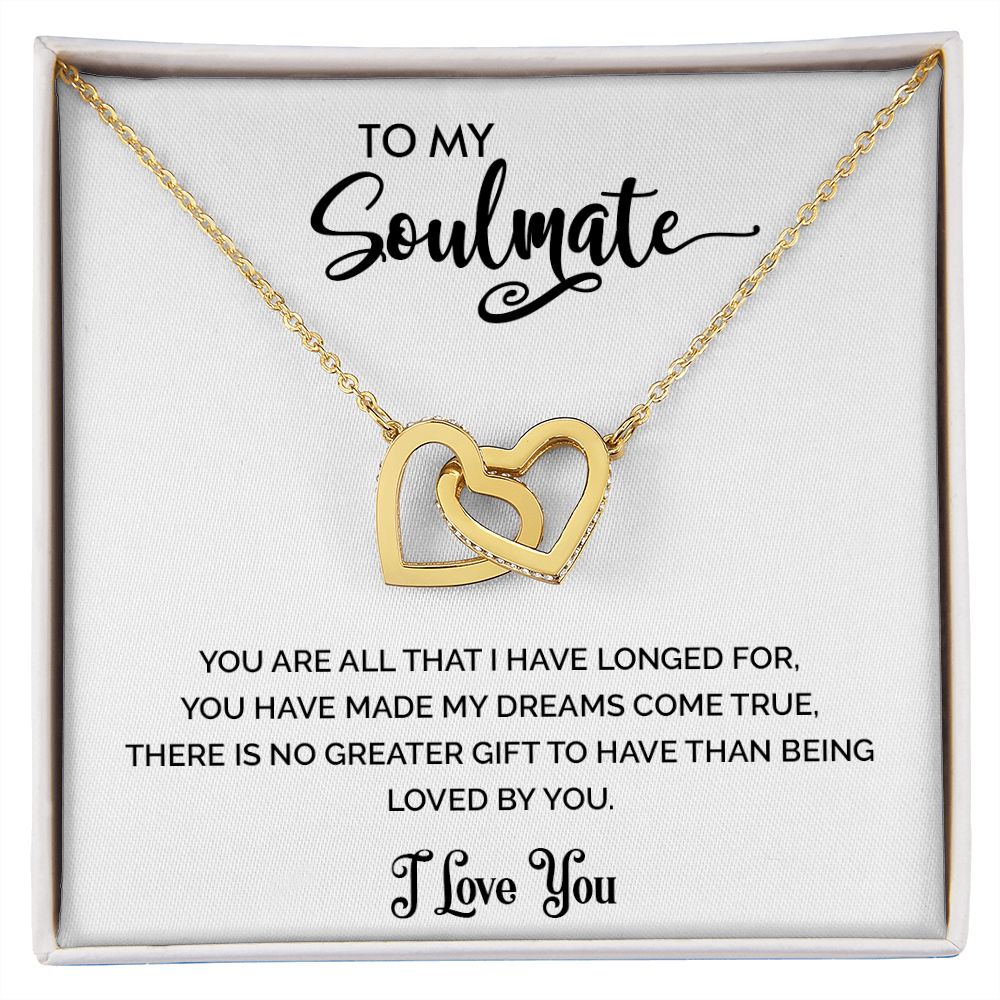 To My Soulmate | I Love You - Interlocking Hearts Necklace