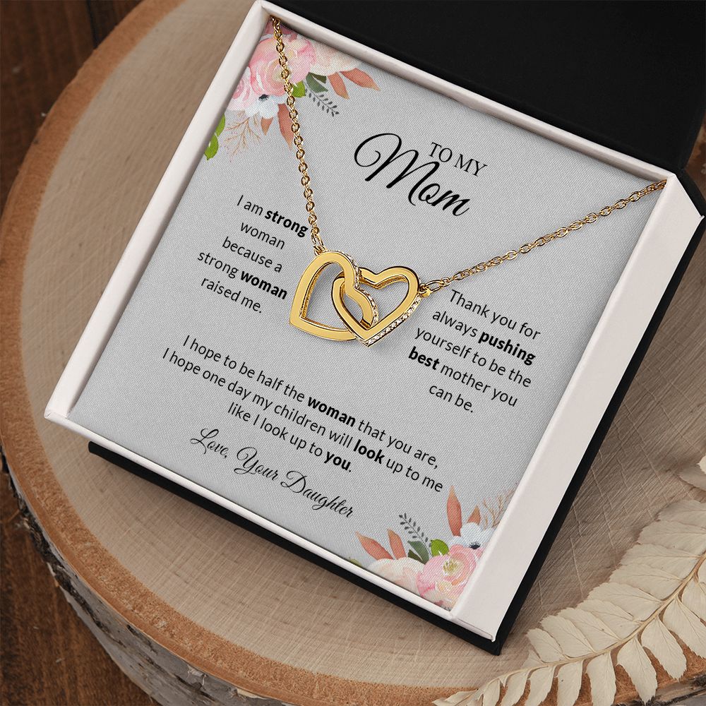 To My Mom | I Love You - Interlocking Hearts Necklace