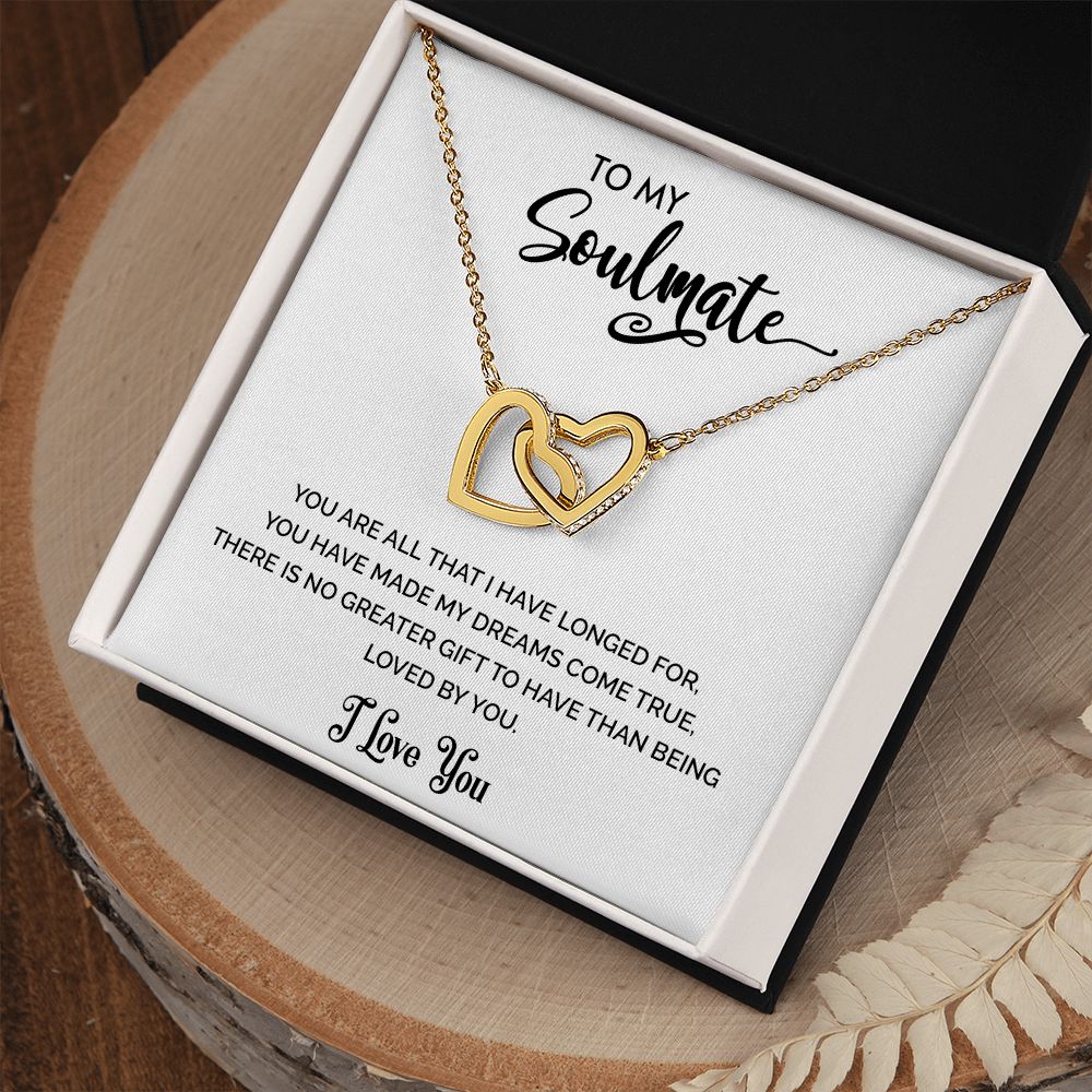 To My Soulmate | I Love You - Interlocking Hearts Necklace