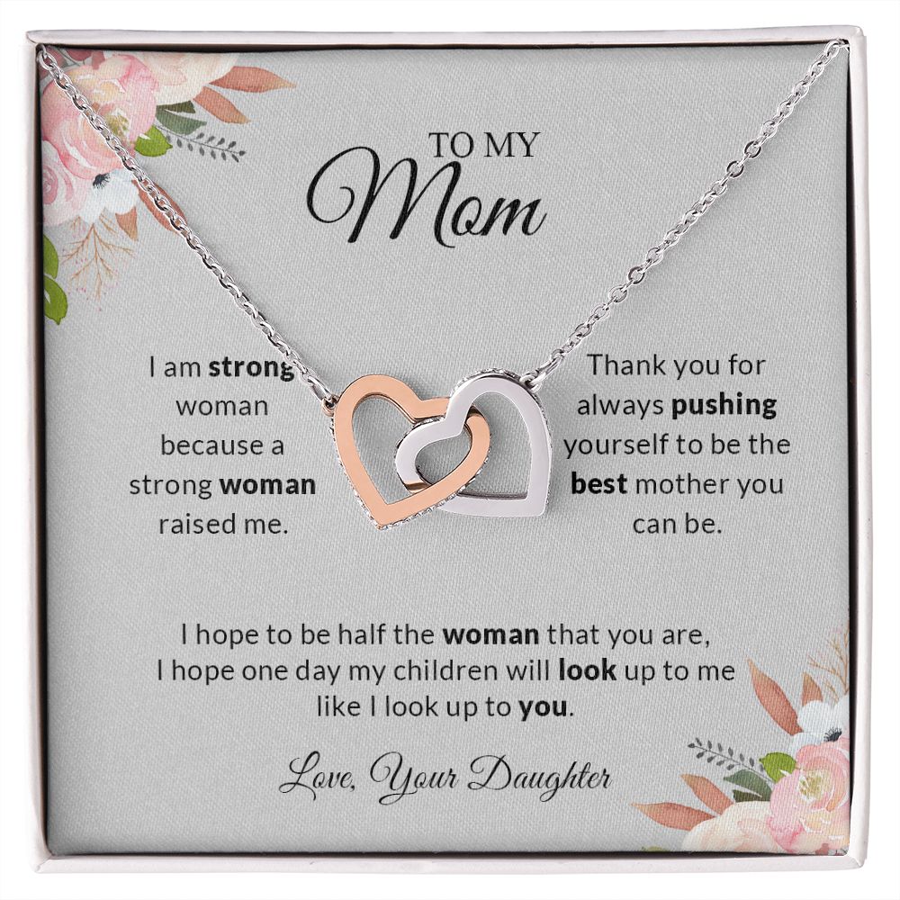 To My Mom | I Love You - Interlocking Hearts Necklace