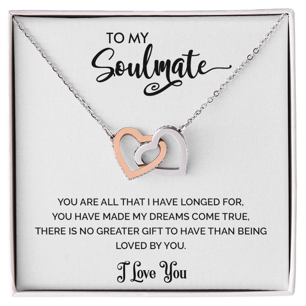 To My Soulmate | I Love You - Interlocking Hearts Necklace
