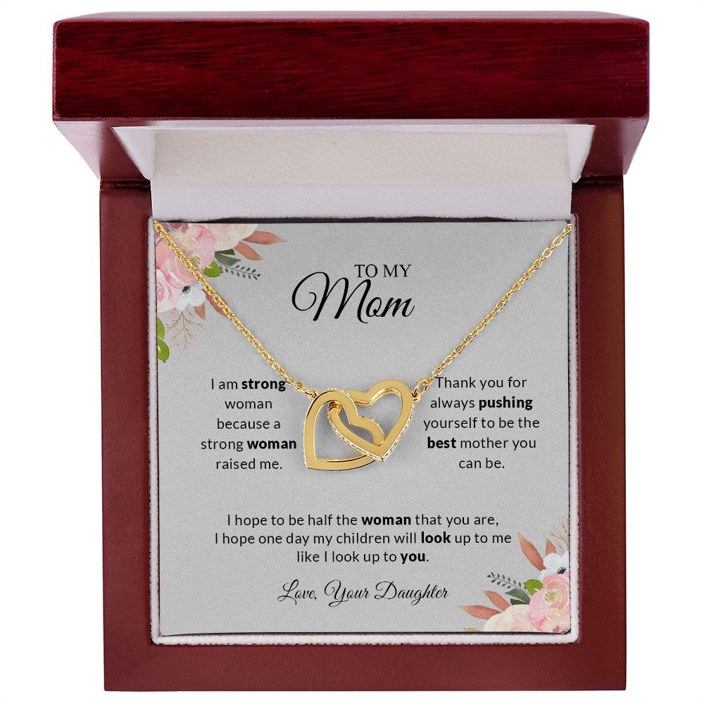 To My Mom | I Love You - Interlocking Hearts Necklace