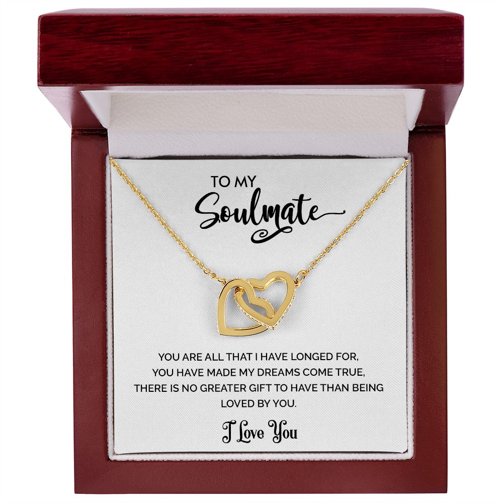To My Soulmate | I Love You - Interlocking Hearts Necklace