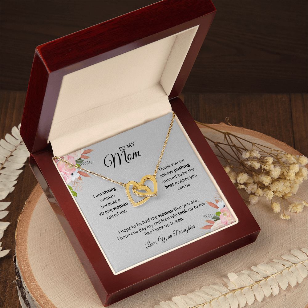 To My Mom | I Love You - Interlocking Hearts Necklace