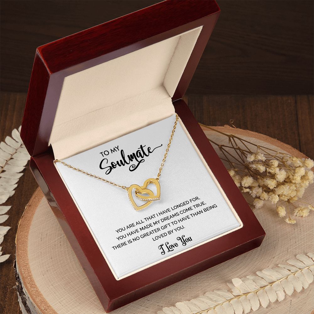 To My Soulmate | I Love You - Interlocking Hearts Necklace