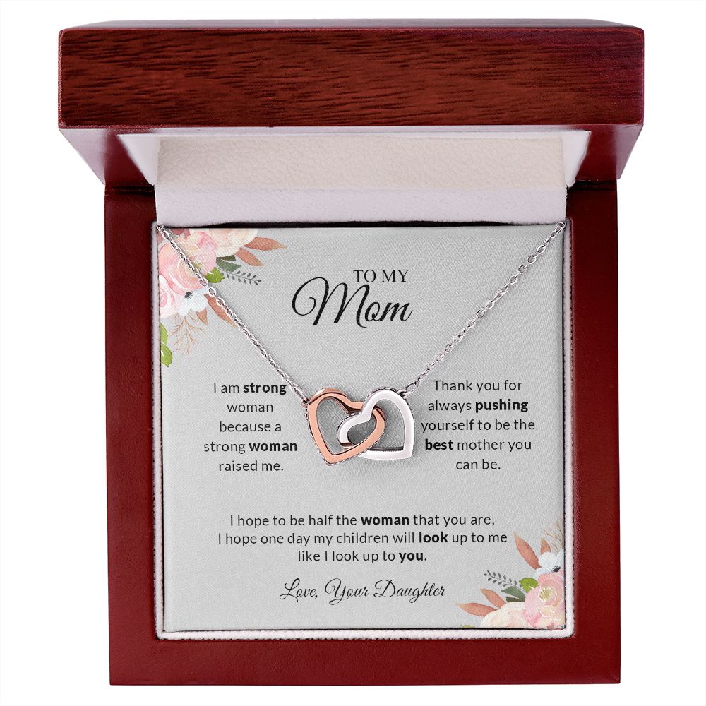 To My Mom | I Love You - Interlocking Hearts Necklace
