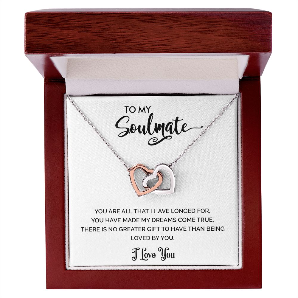 To My Soulmate | I Love You - Interlocking Hearts Necklace