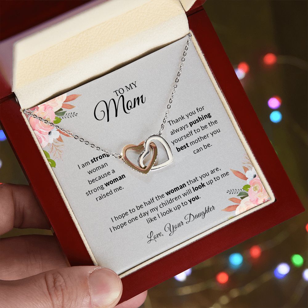 To My Mom | I Love You - Interlocking Hearts Necklace