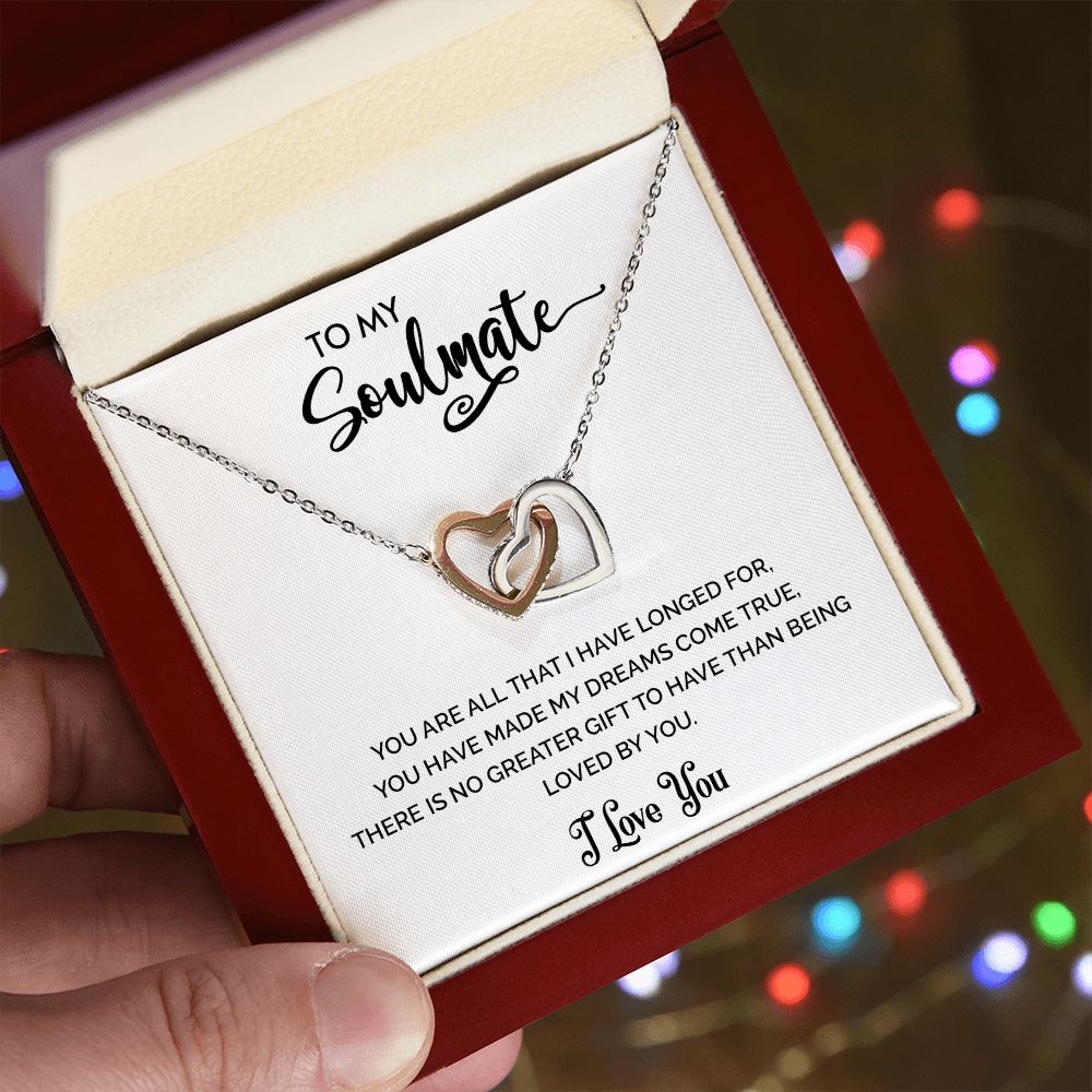 To My Soulmate | I Love You - Interlocking Hearts Necklace
