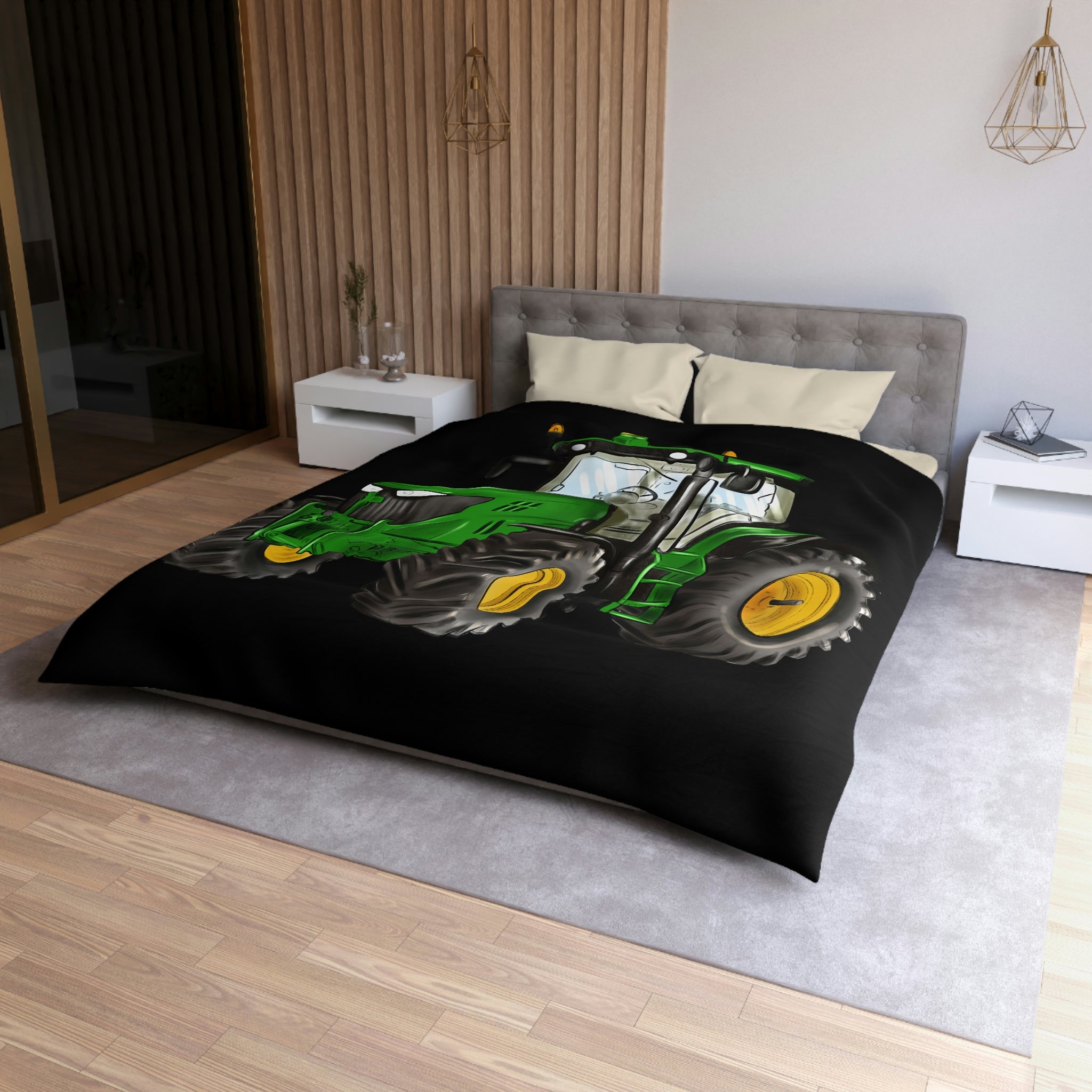 A Farm Tractor For The Kids Microfiber Duvet Cover