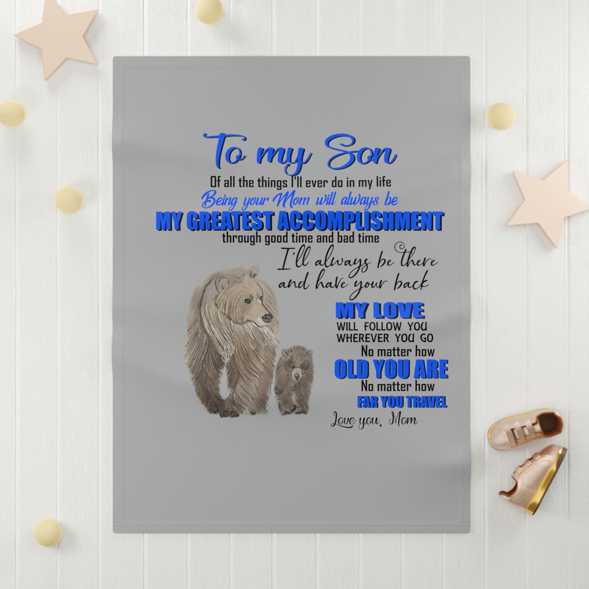 To My Son Soft Fleece Baby Blanket