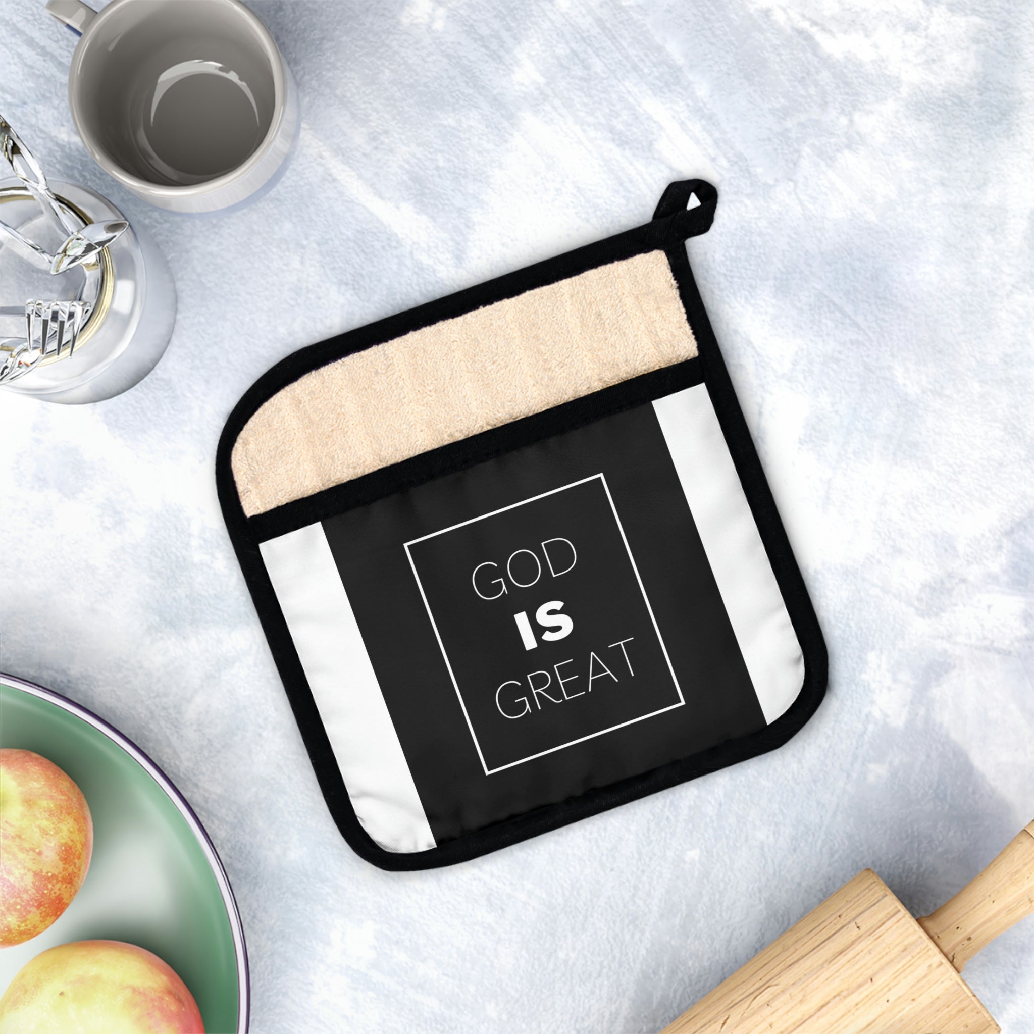 God is Great Pot Holder with Pocket
