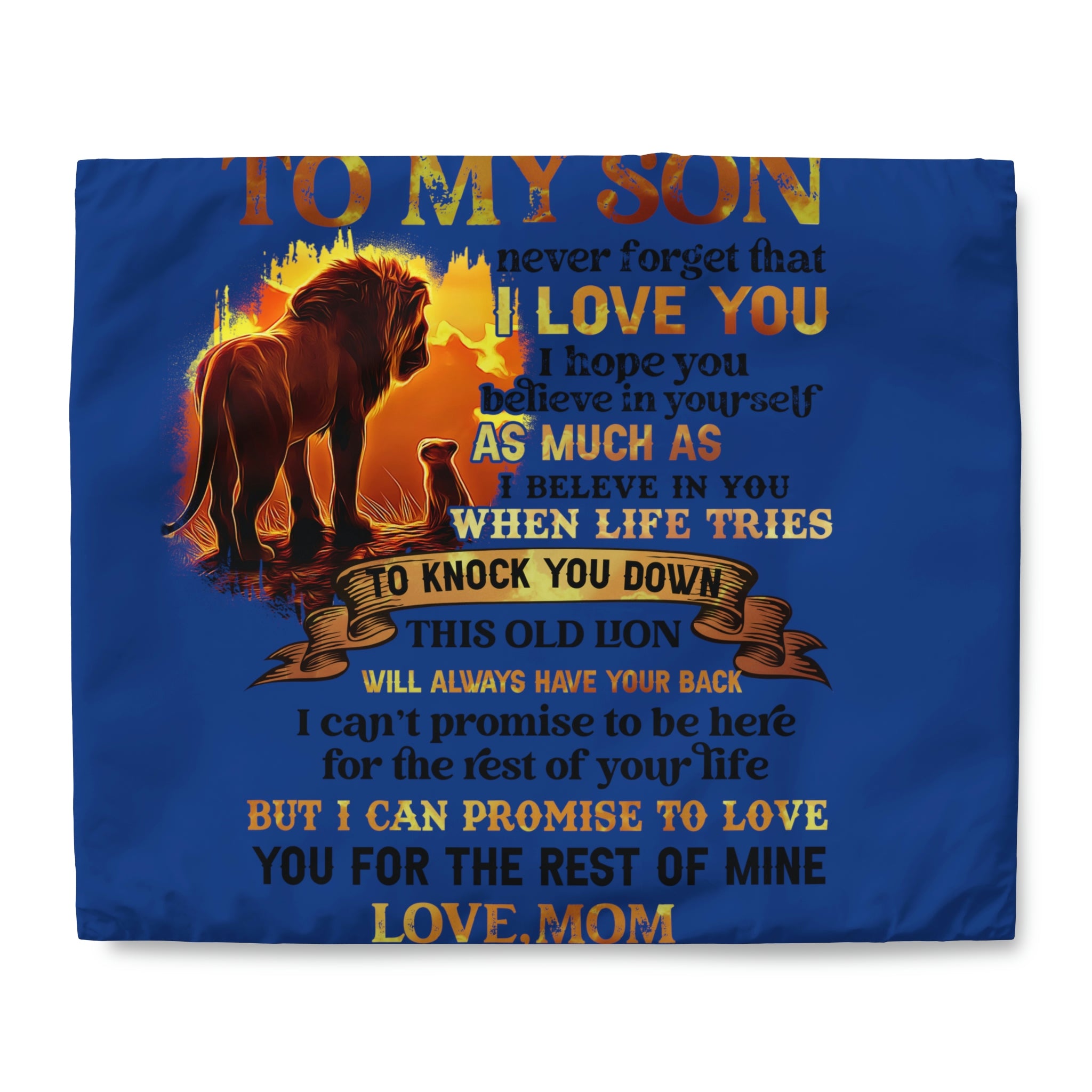 To My Son Love Mom Duvet Cover Blanket
