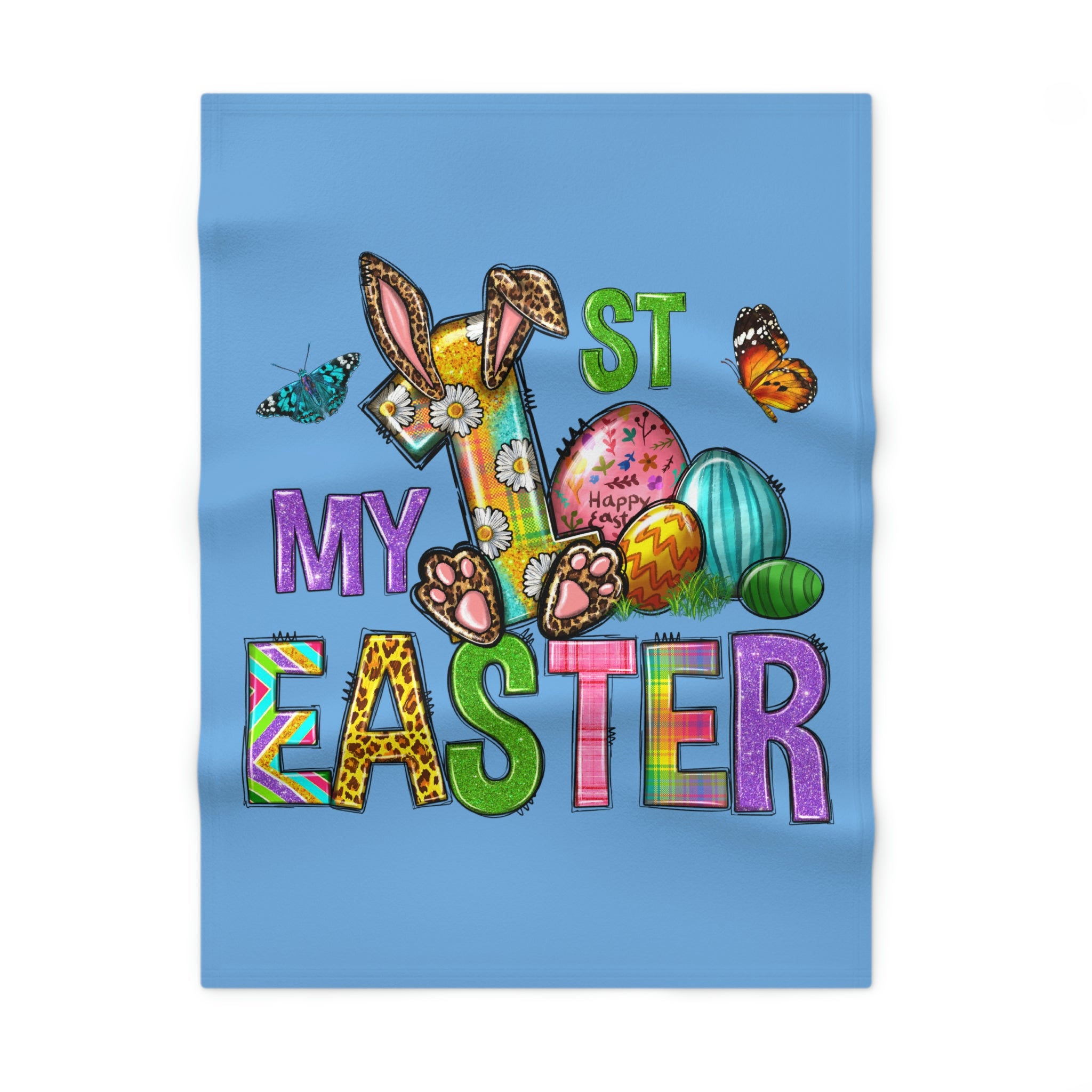 For Boy's 1st Easter Soft Fleece Baby Blanket