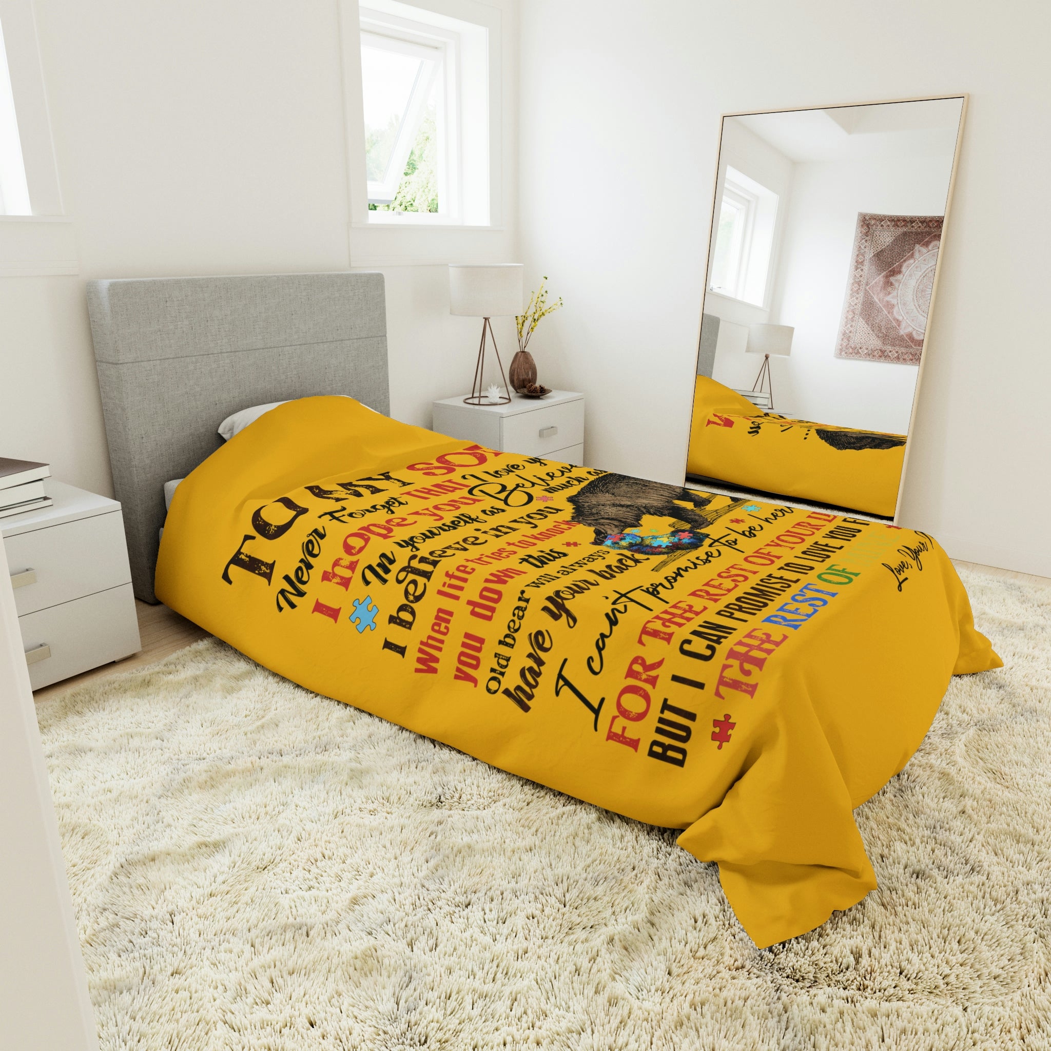 To My Son Duvet Cover Blanket