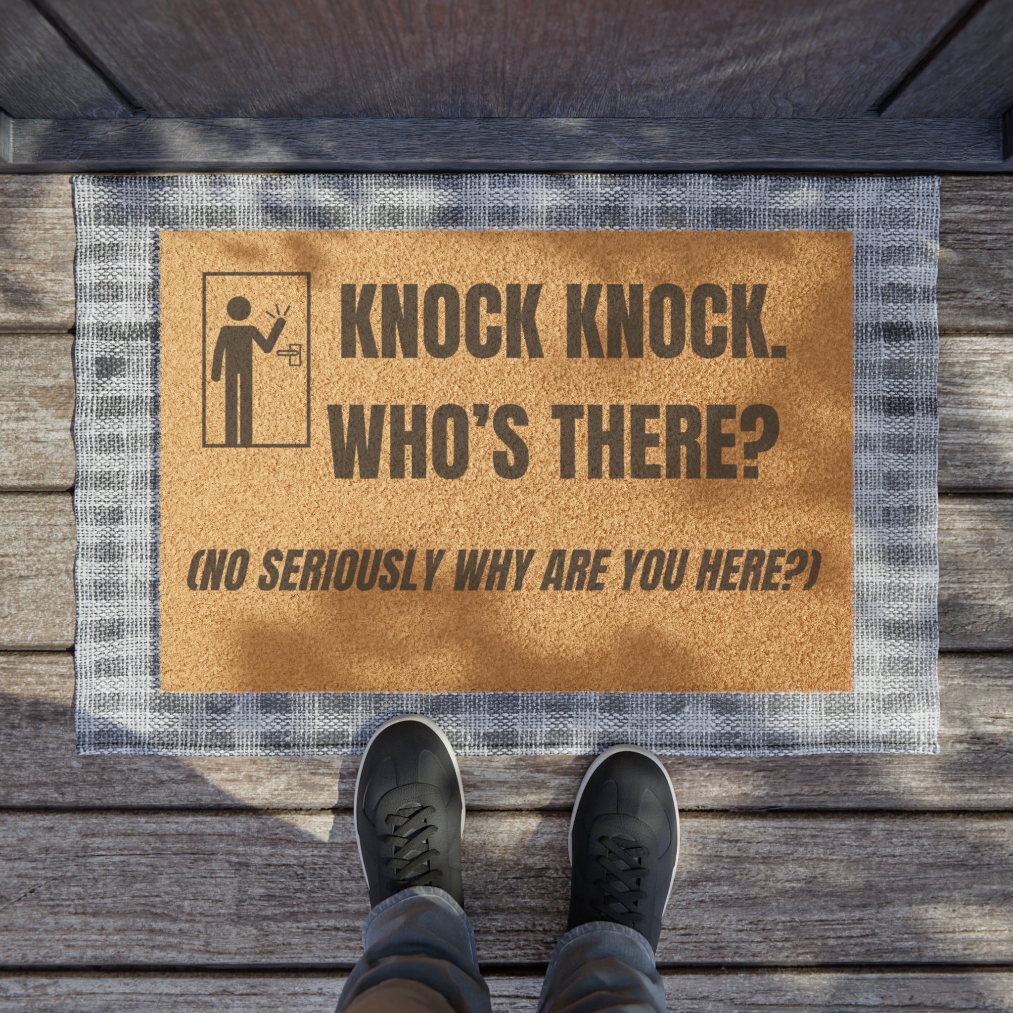 Knock Knock. Who's There? Doormat