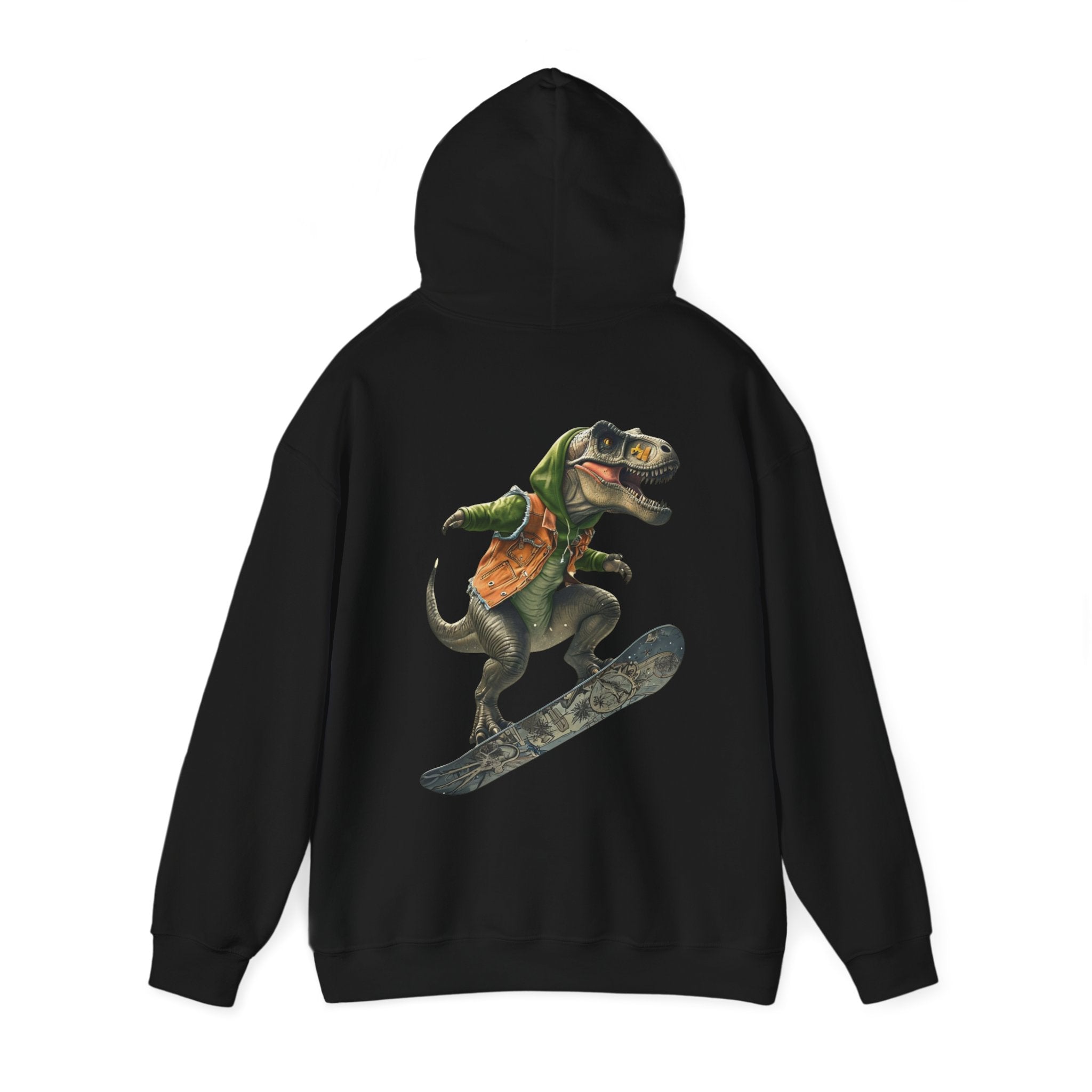 Retro Dinosaur Snowboarding Hoodie - Fun Unisex Sweatshirt for Winter Adventures