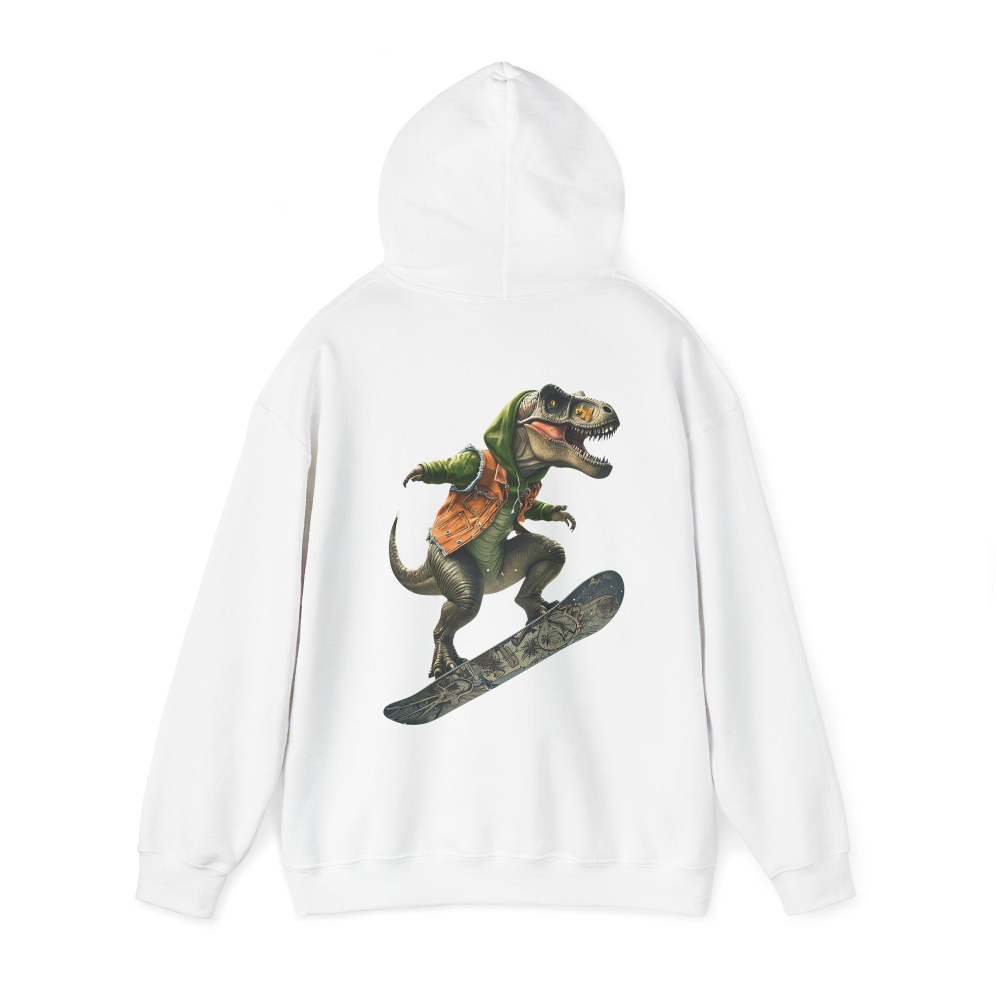 Retro Dinosaur Snowboarding Hoodie - Fun Unisex Sweatshirt for Winter Adventures