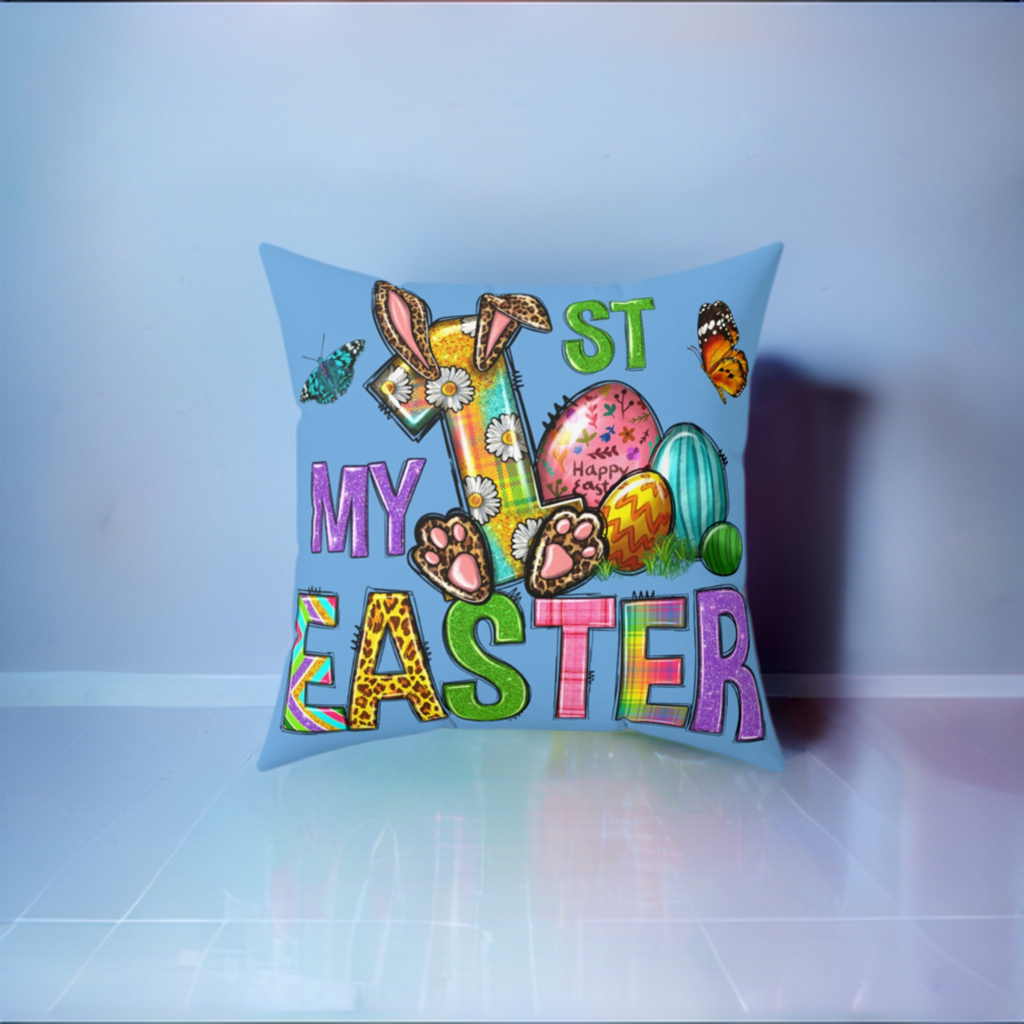 1st Easter Spun Polyester Square Pillow