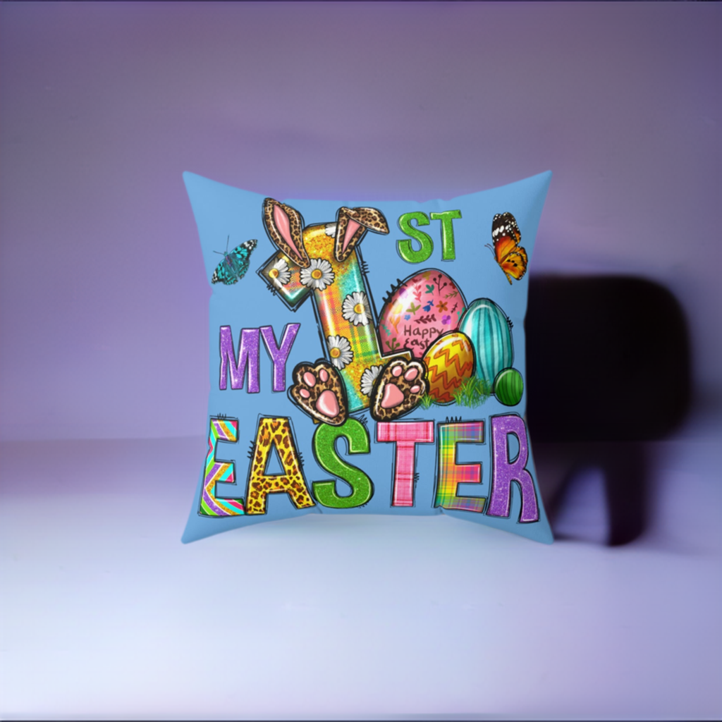 1st Easter Spun Polyester Square Pillow