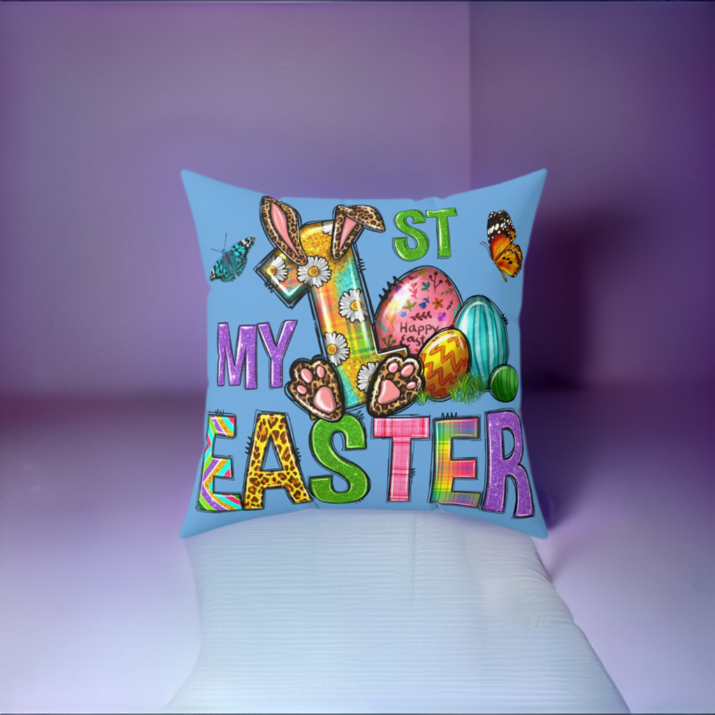 1st Easter Spun Polyester Square Pillow