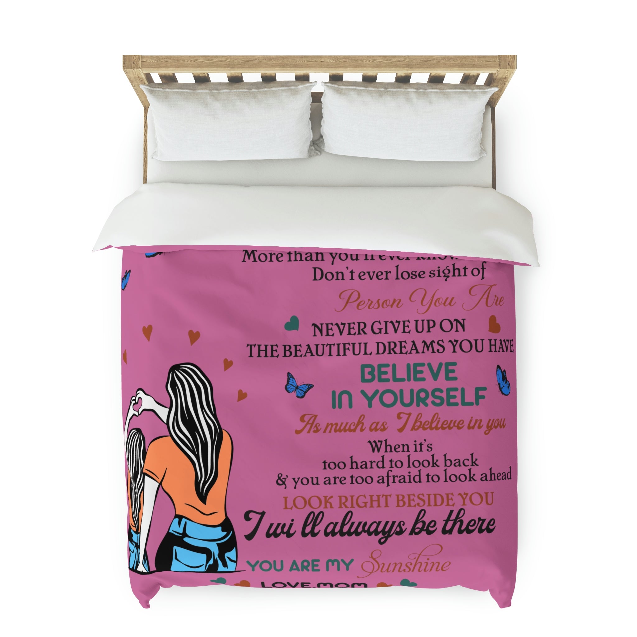 To My Daughter Love Mom Duvet Cover Blanket