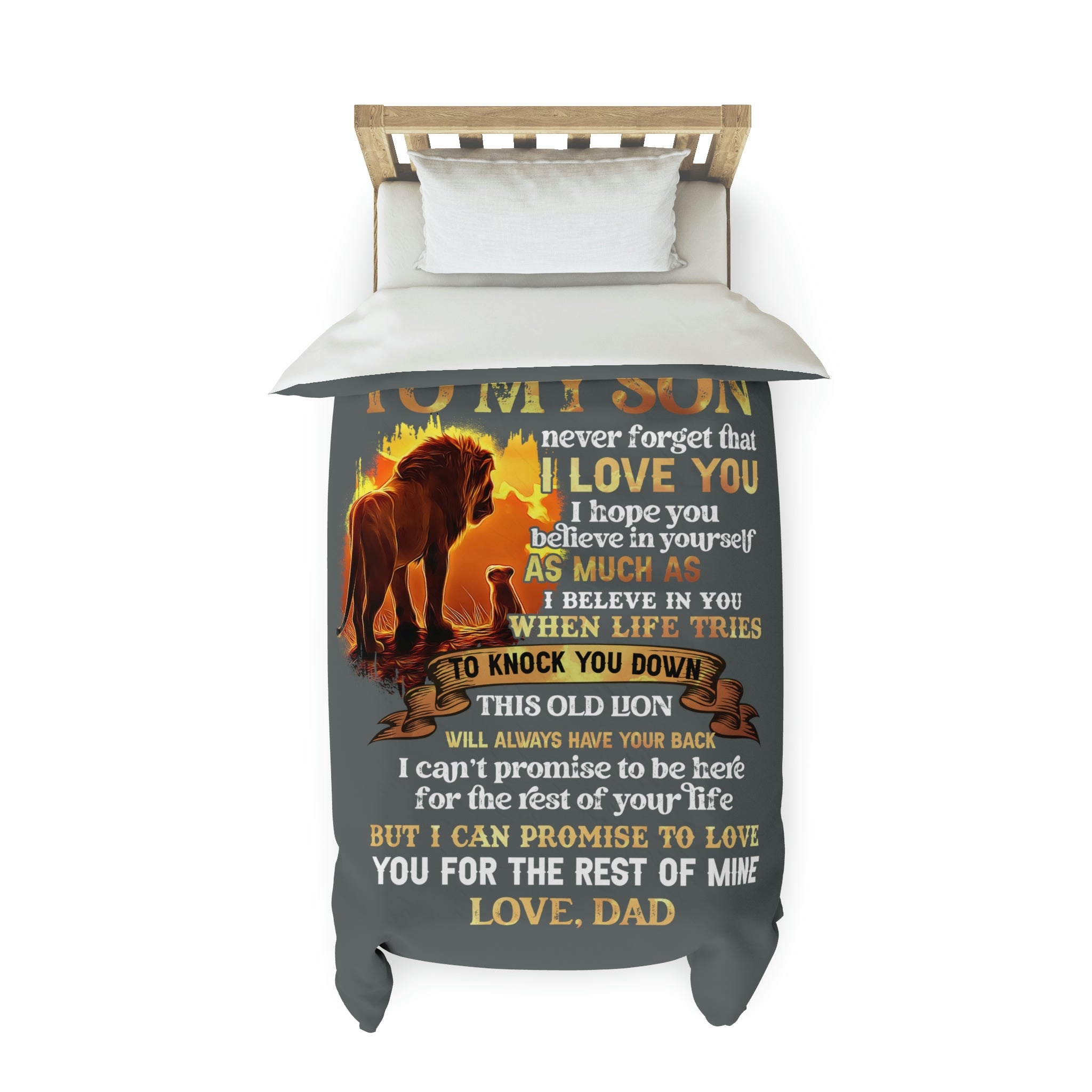 To My Son Love Dad Duvet Cover Blanket