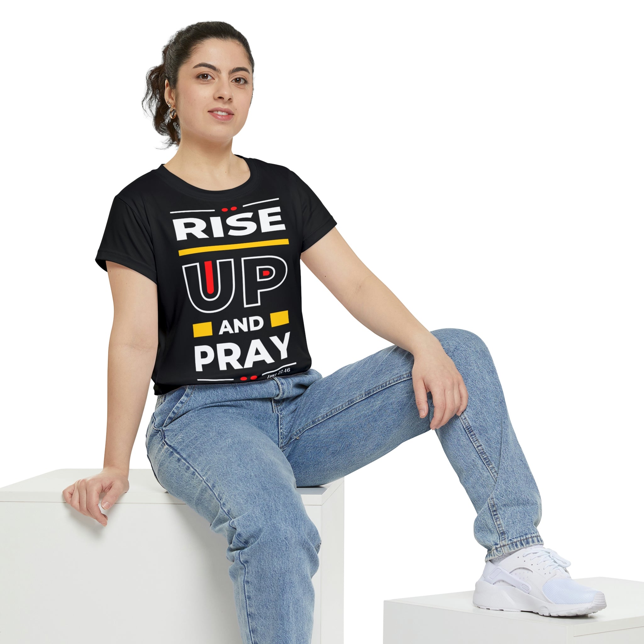 Rise Up and Pray Women's Short Sleeve Shirt (AOP)