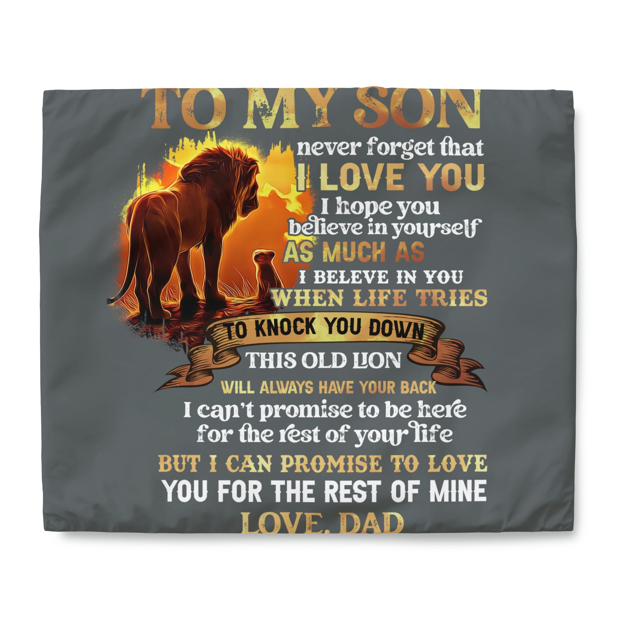 To My Son Love Dad Duvet Cover Blanket